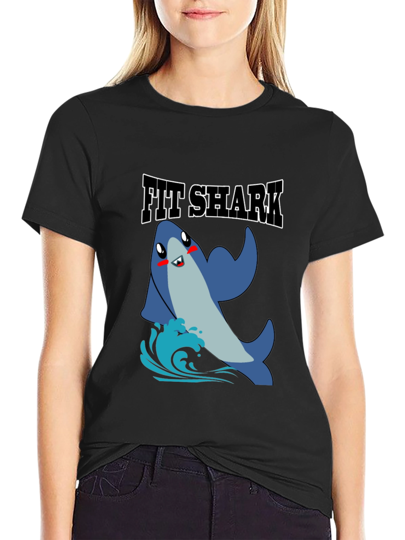 Fit Shark Graphic Tee - Mens Black T-Shirt