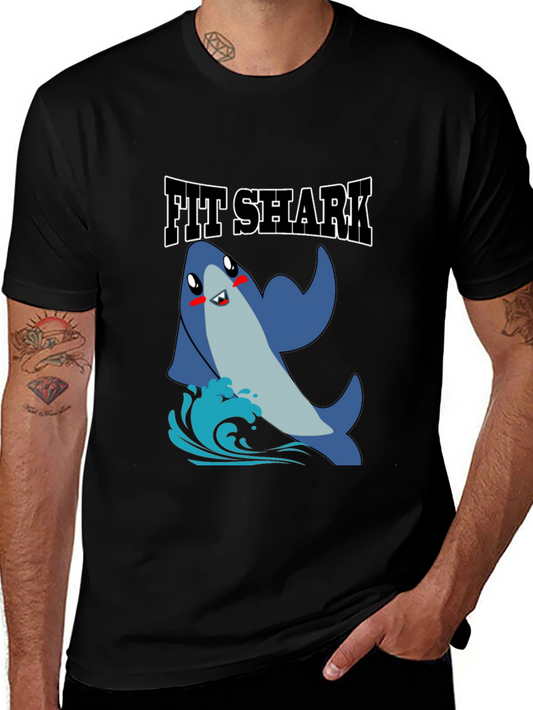 Fit Shark Graphic Tee - Mens Black T-Shirt