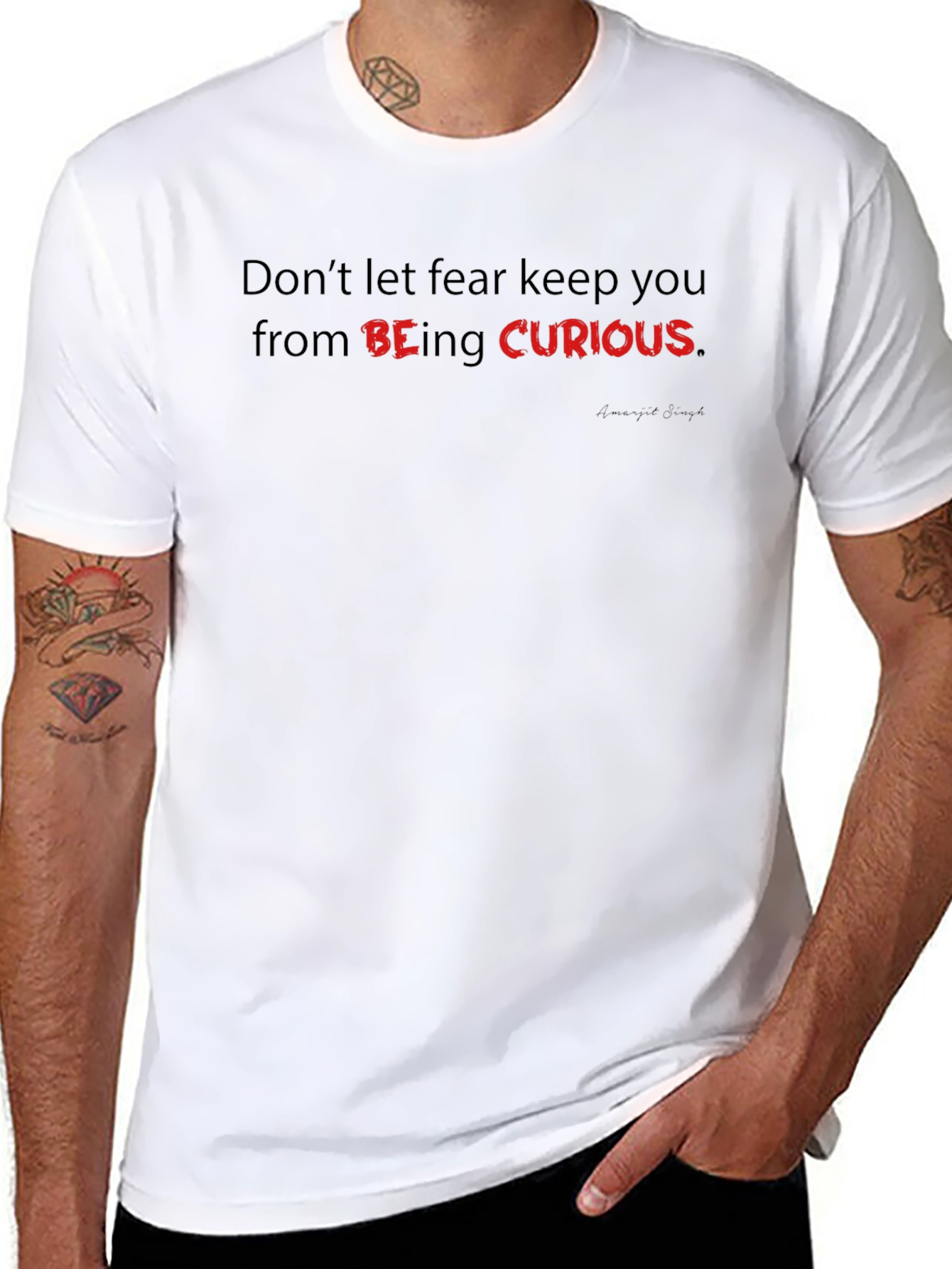 Be Curious Graphic Tee - Motivational Black T-Shirt