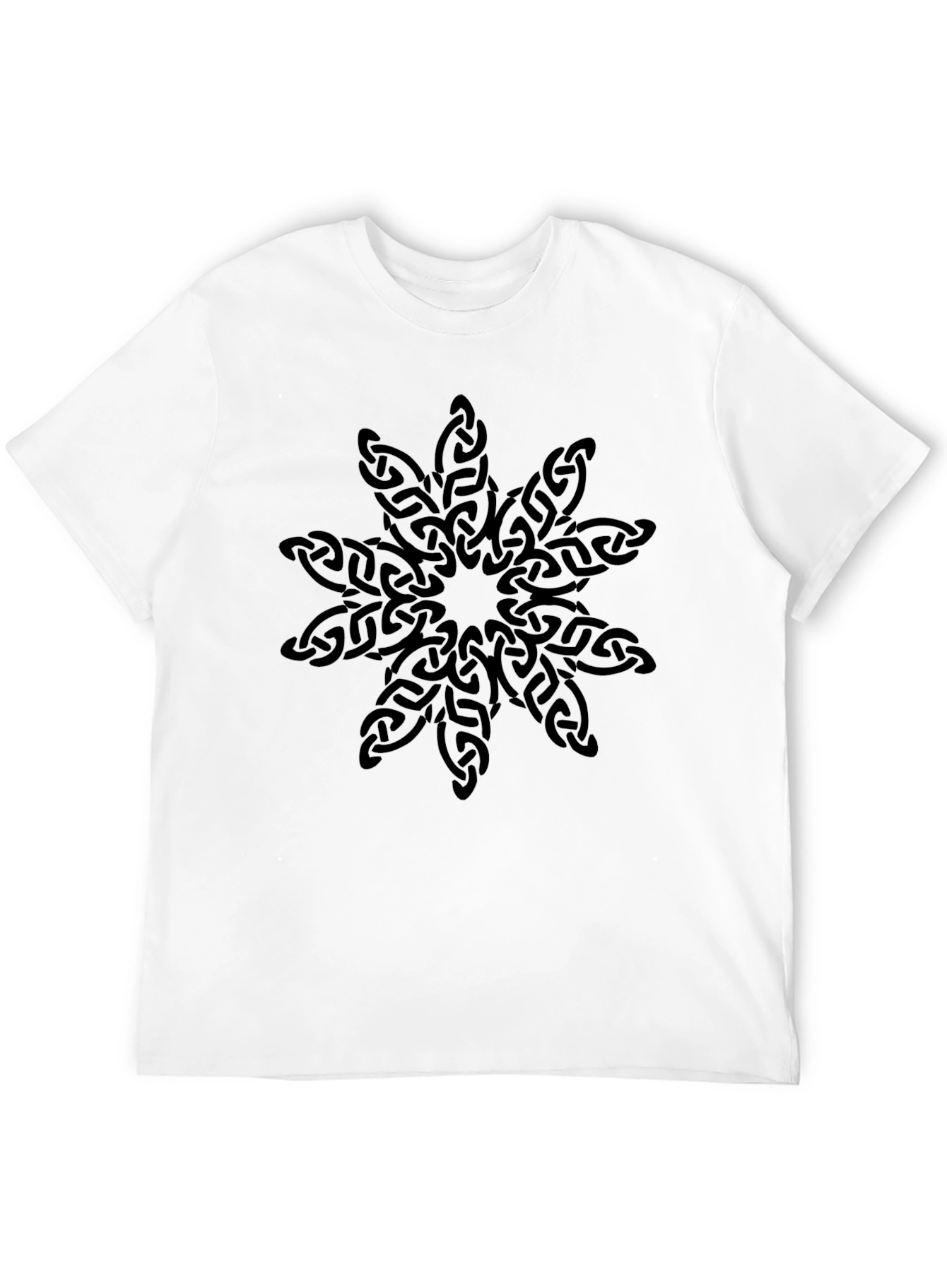 Mens Black T-Shirt with Celtic Knot Design