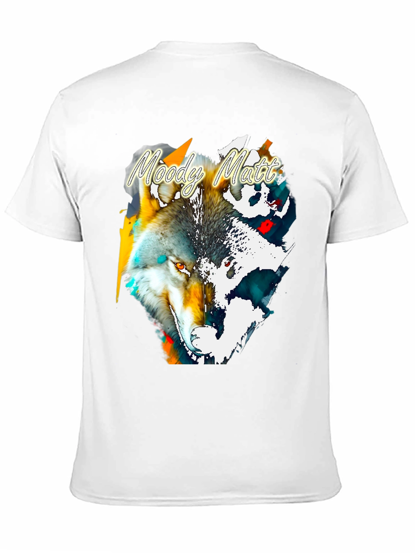 Moody Matt Wolf Graphic Tee - Artistic Mens T-Shirt