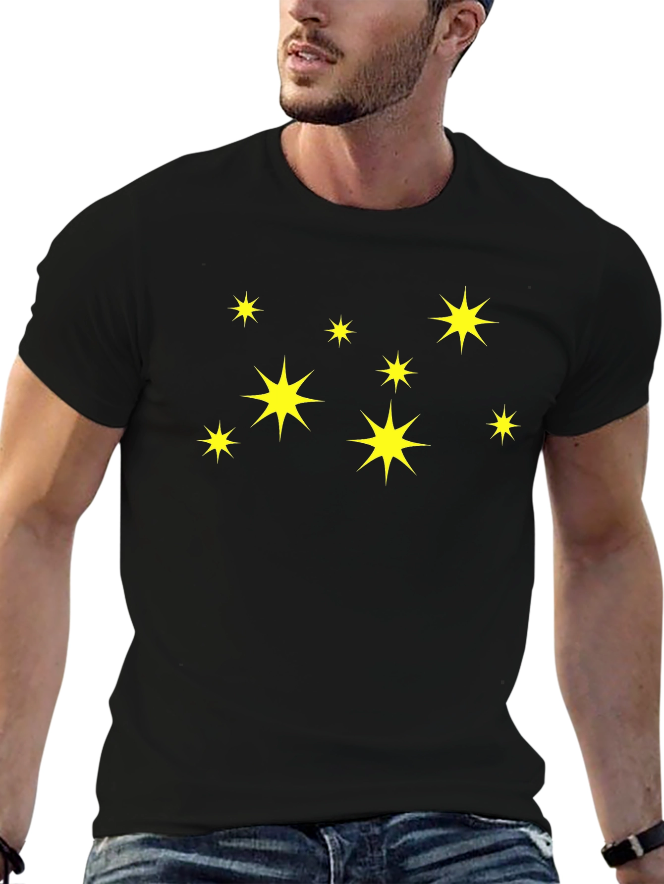 Starry Night Black T-Shirt - Casual Comfort
