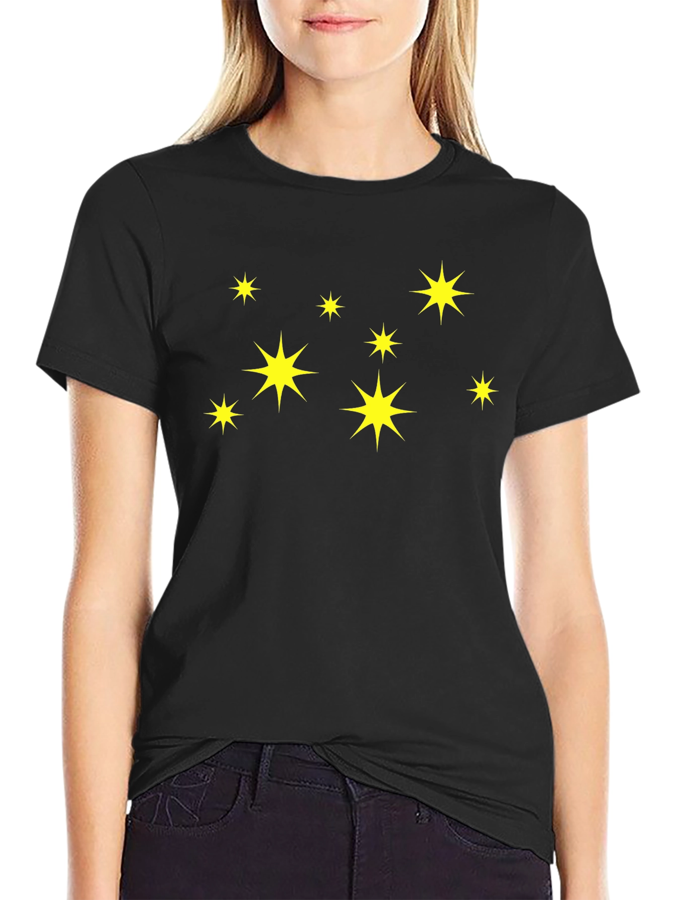Starry Night Black T-Shirt - Casual Comfort