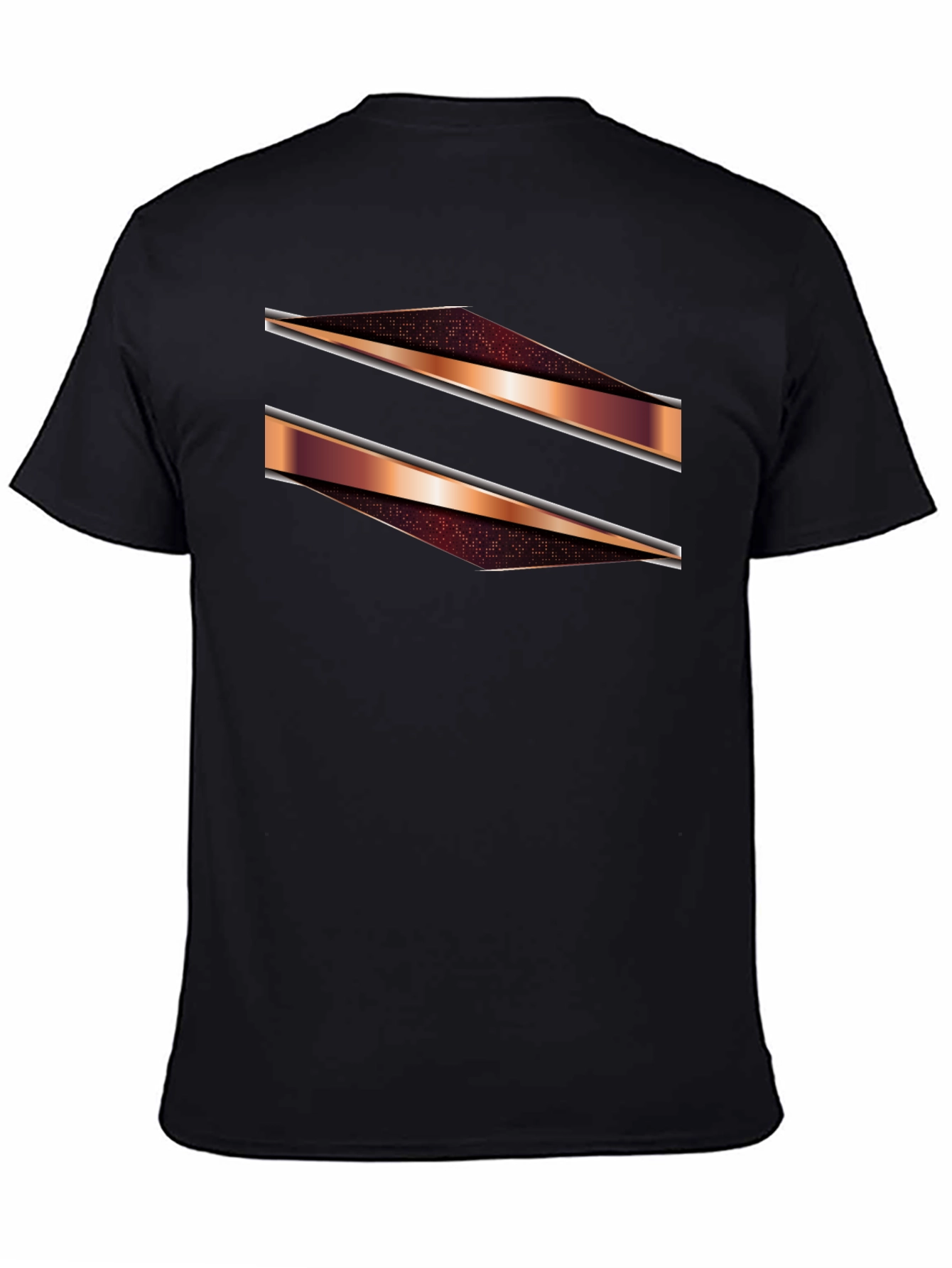 Mens Black Graphic Tee - Modern Geometric Design