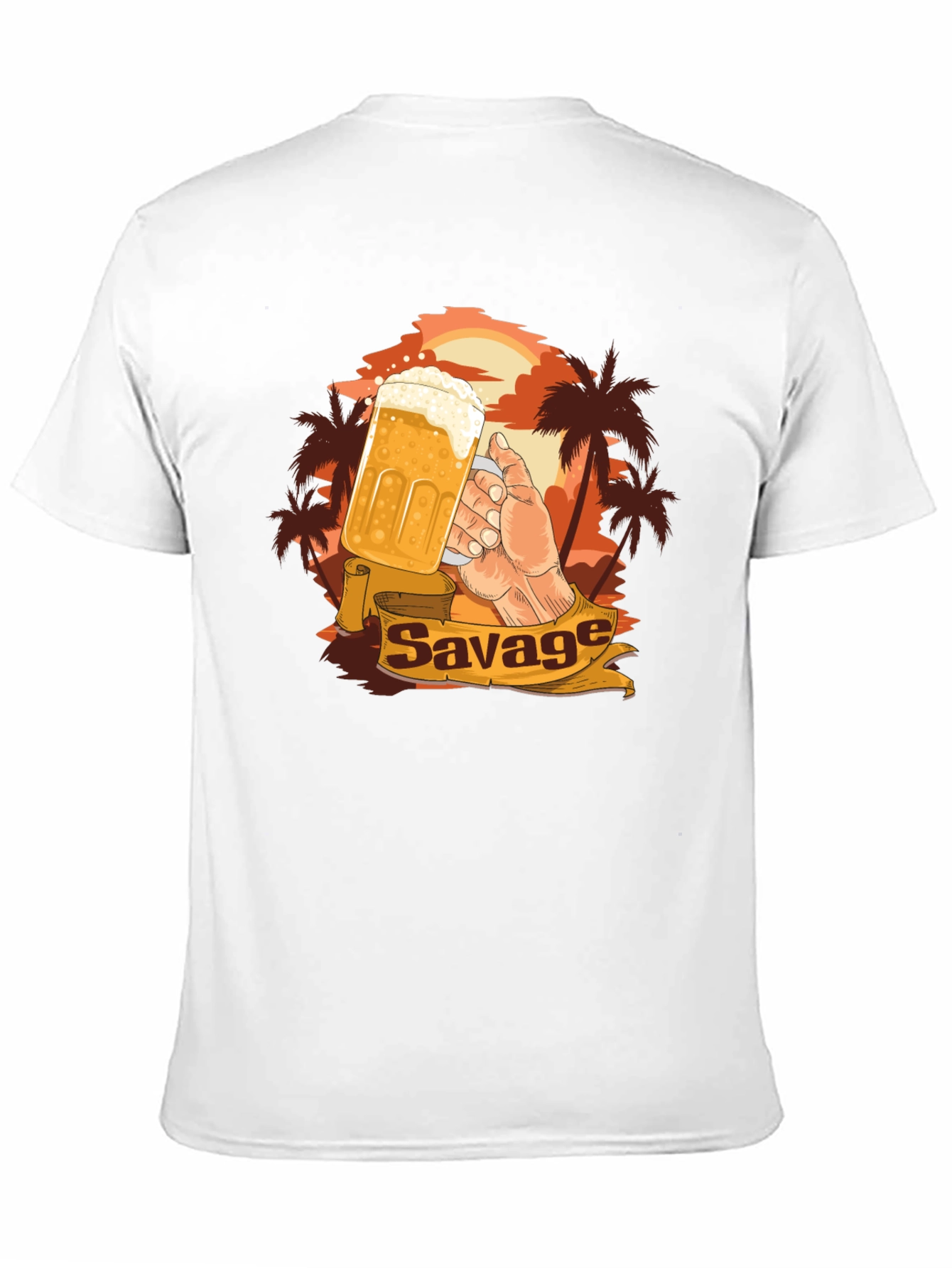 Savage Beer Graphic Tee - Tropical Sunset