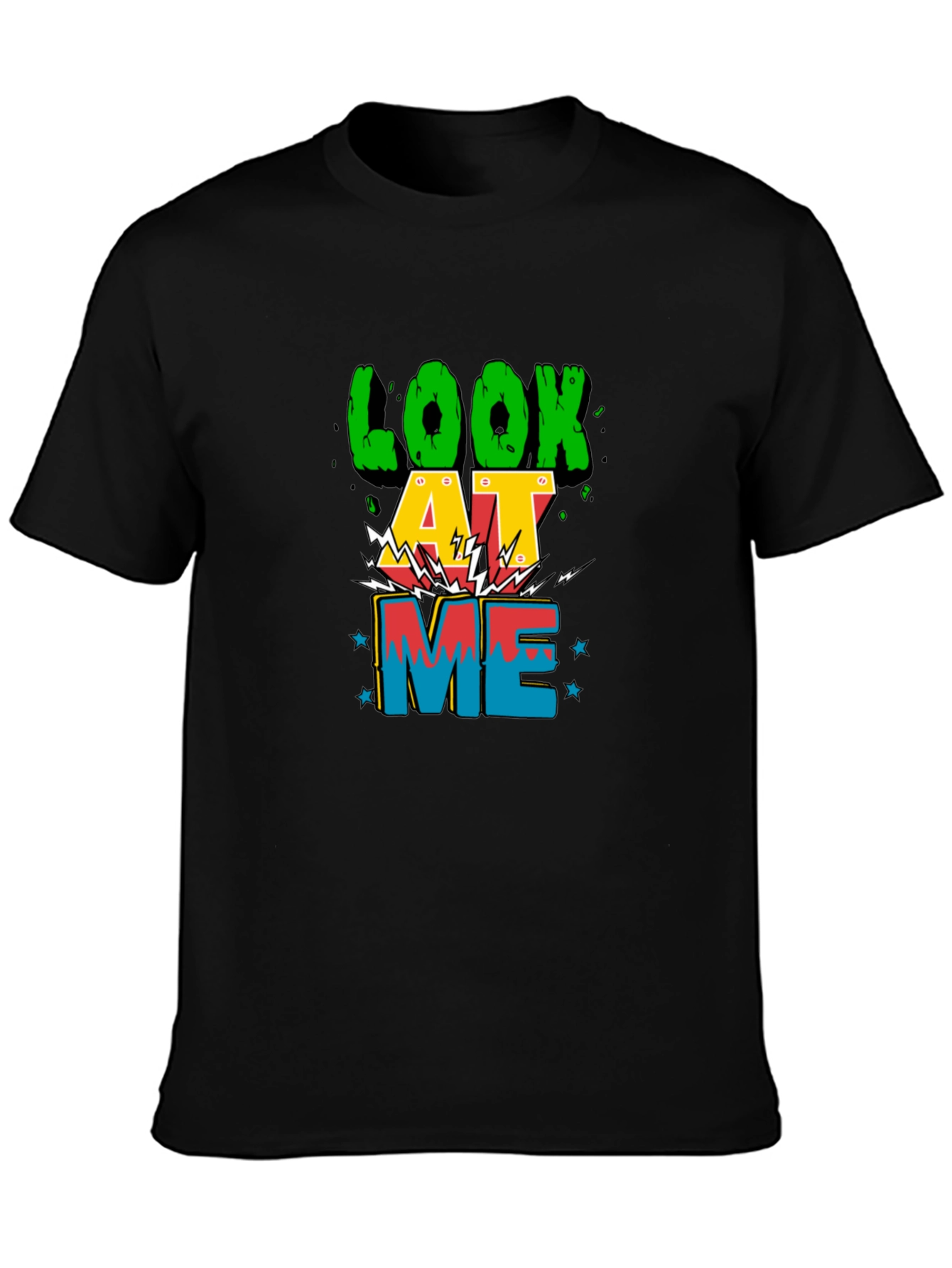 Look At Me Graphic Print Tee - Black