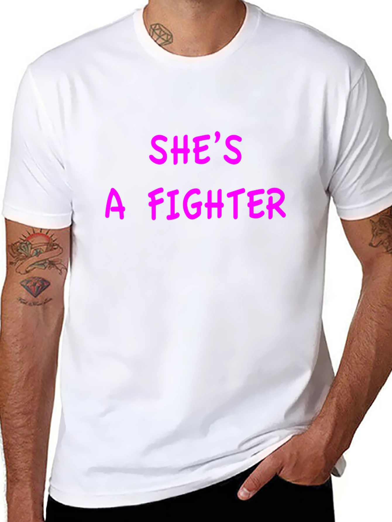Shes A Fighter Graphic Tee - Black
