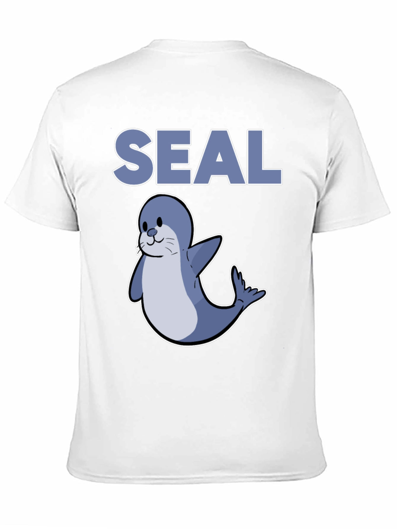 Cute Seal Graphic T-Shirt - Black