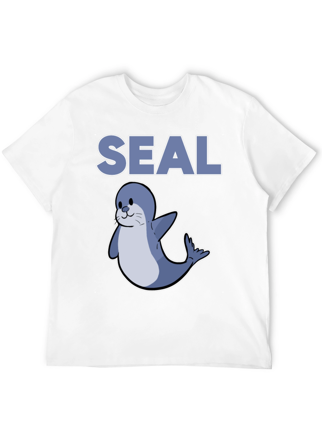 Cute Seal Graphic T-Shirt - Black