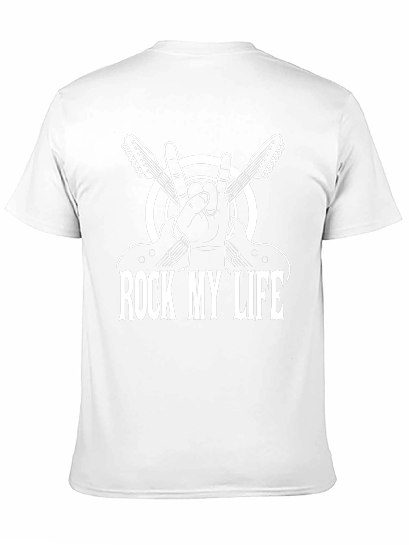 Rock My Life T-Shirt Guitar Hand Sign Rocker Style