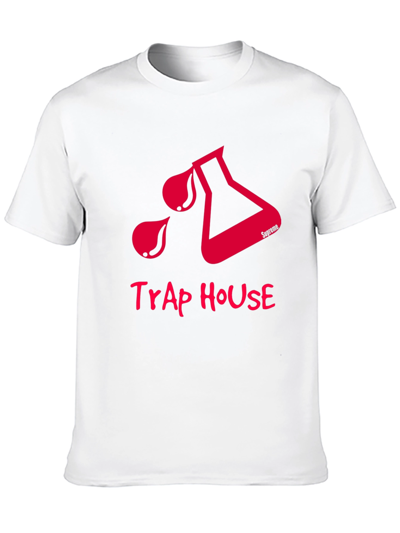 Trap House Graphic Tee - Black Cotton T-Shirt
