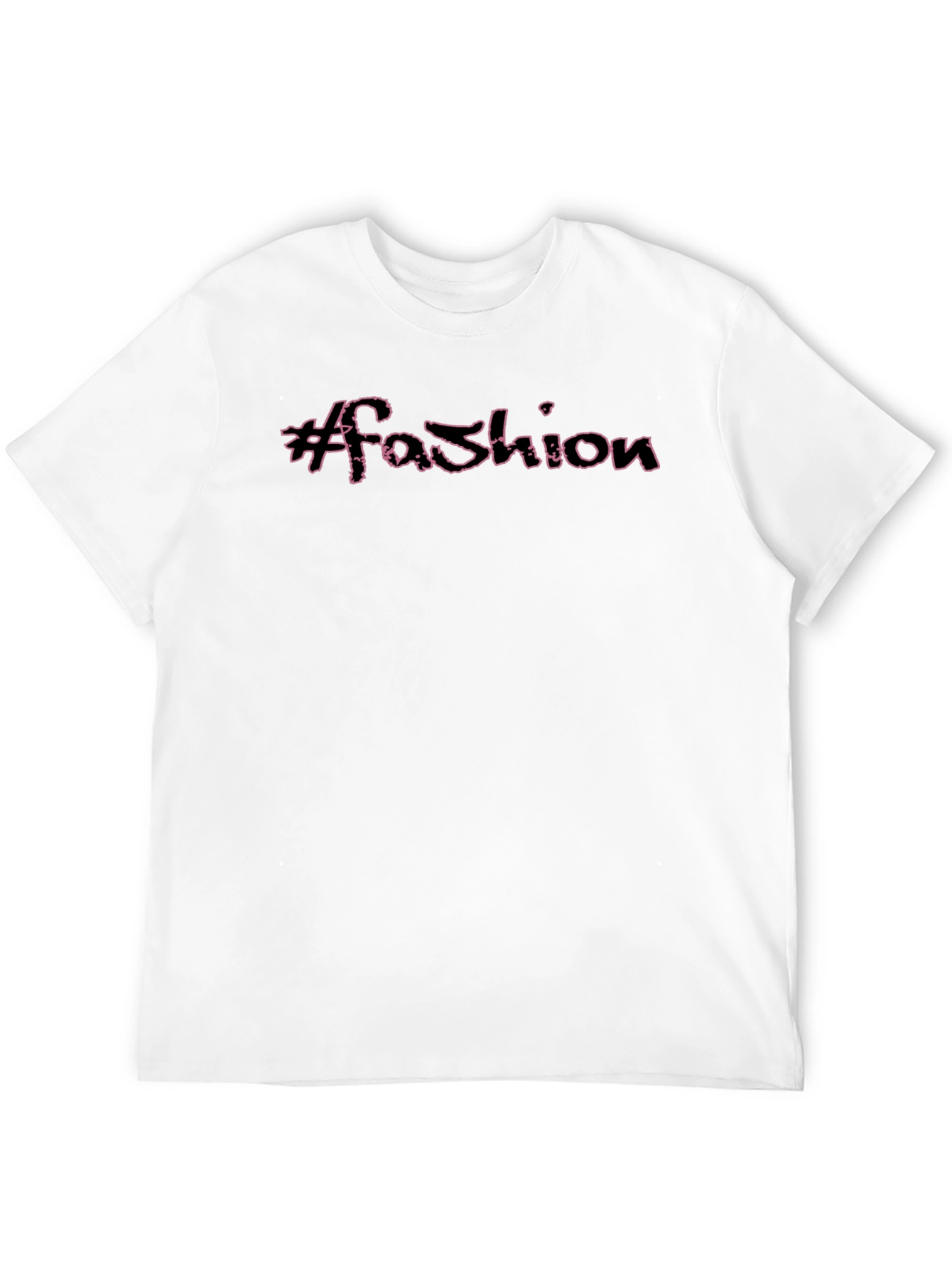 #Fashion Black Graphic Tee - Trendy Casual Style