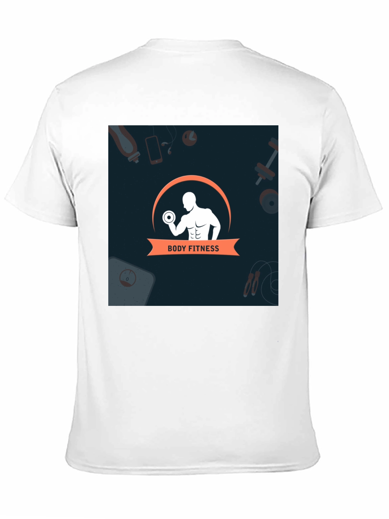 Mens Black Body Fitness Graphic T-Shirt