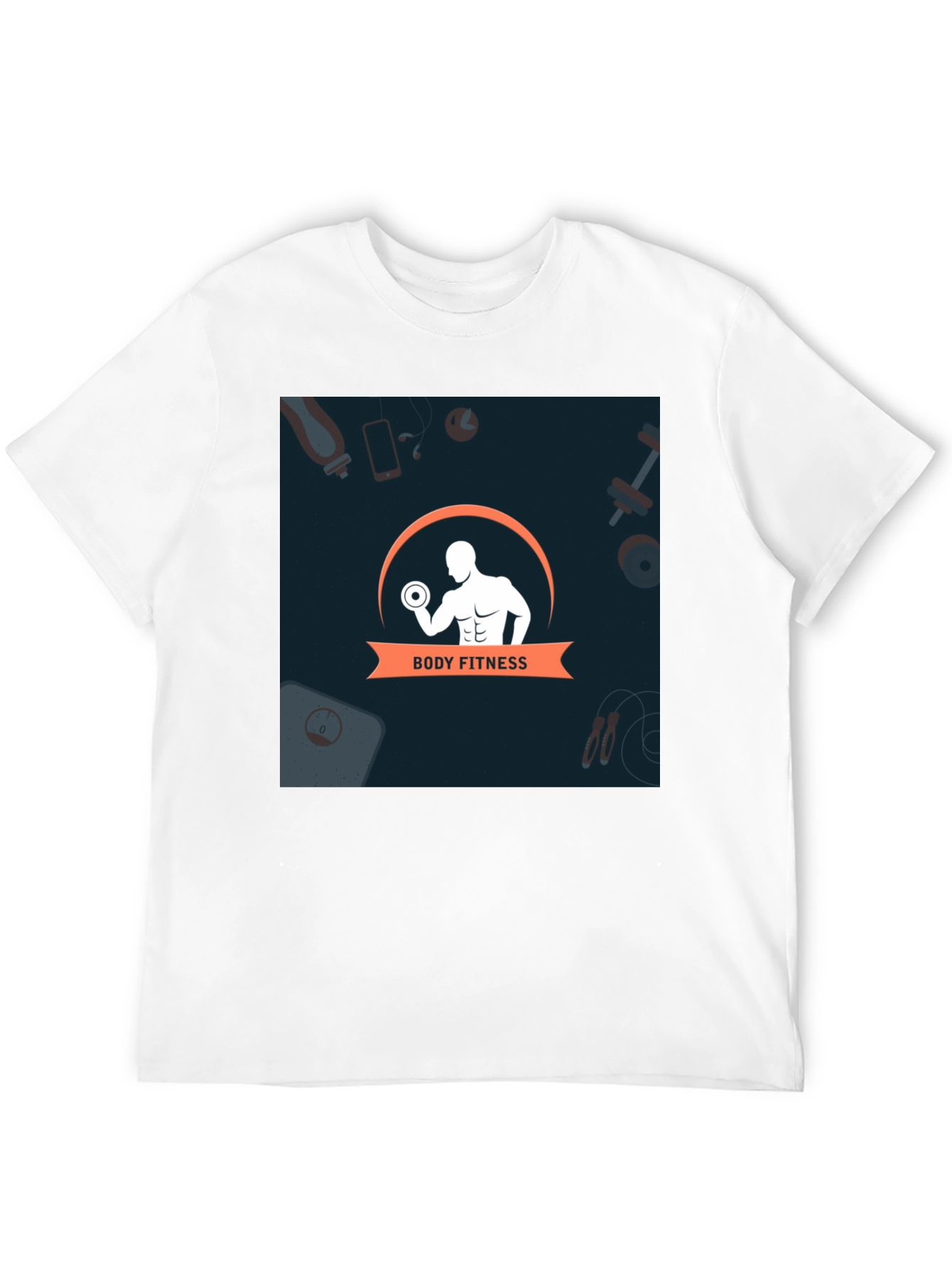 Mens Black Body Fitness Graphic T-Shirt