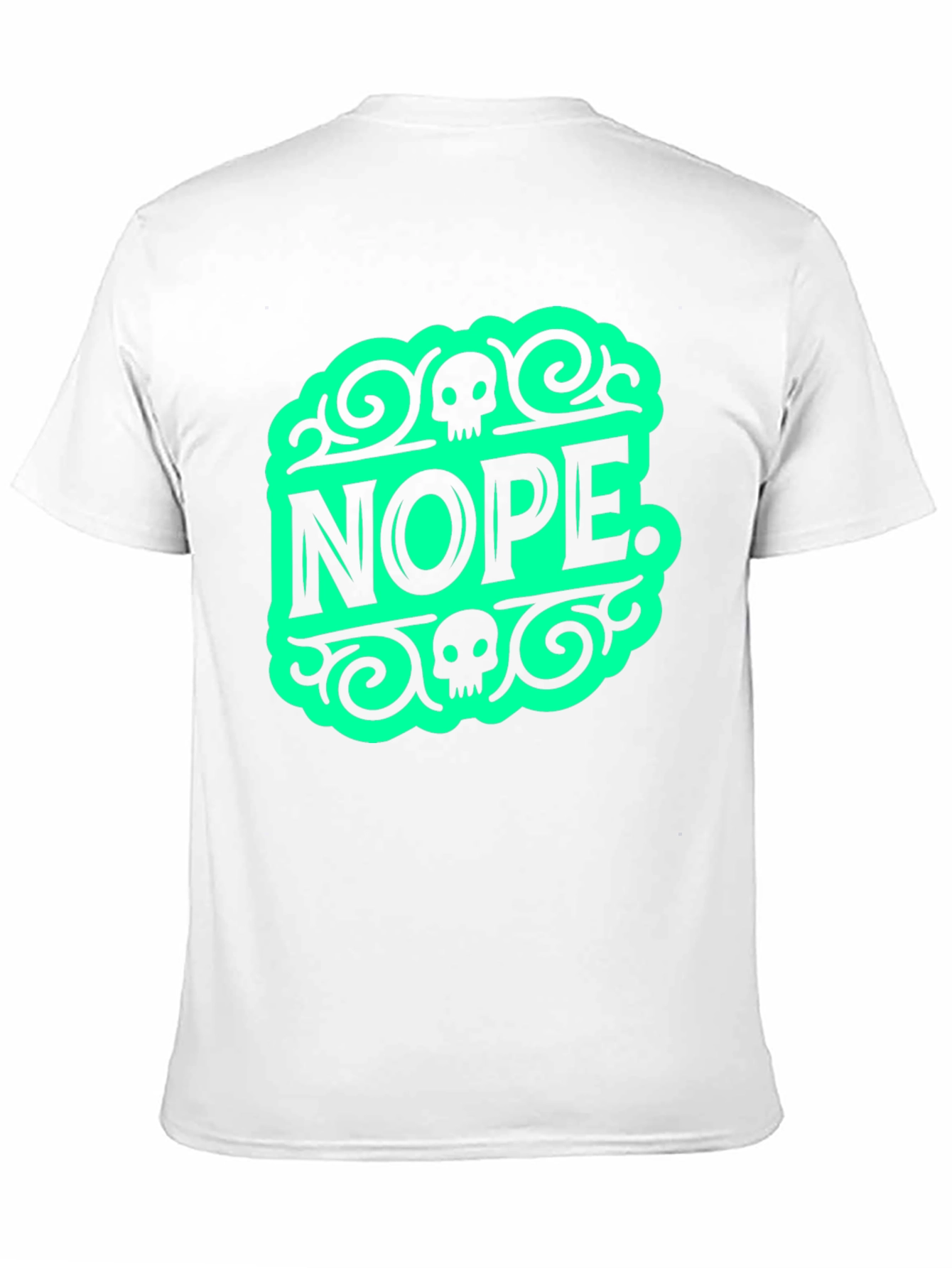 Nope Graphic Tee - Funny Skull Design