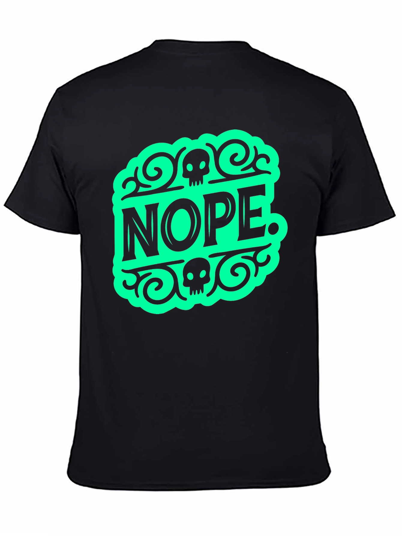 Nope Graphic Tee - Funny Skull Design