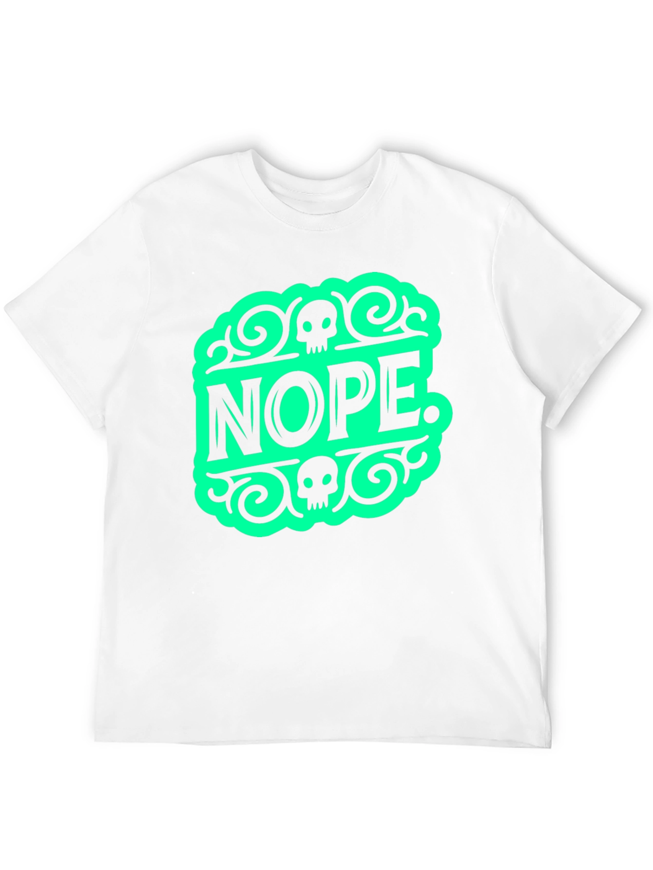 Nope Graphic Tee - Funny Skull Design