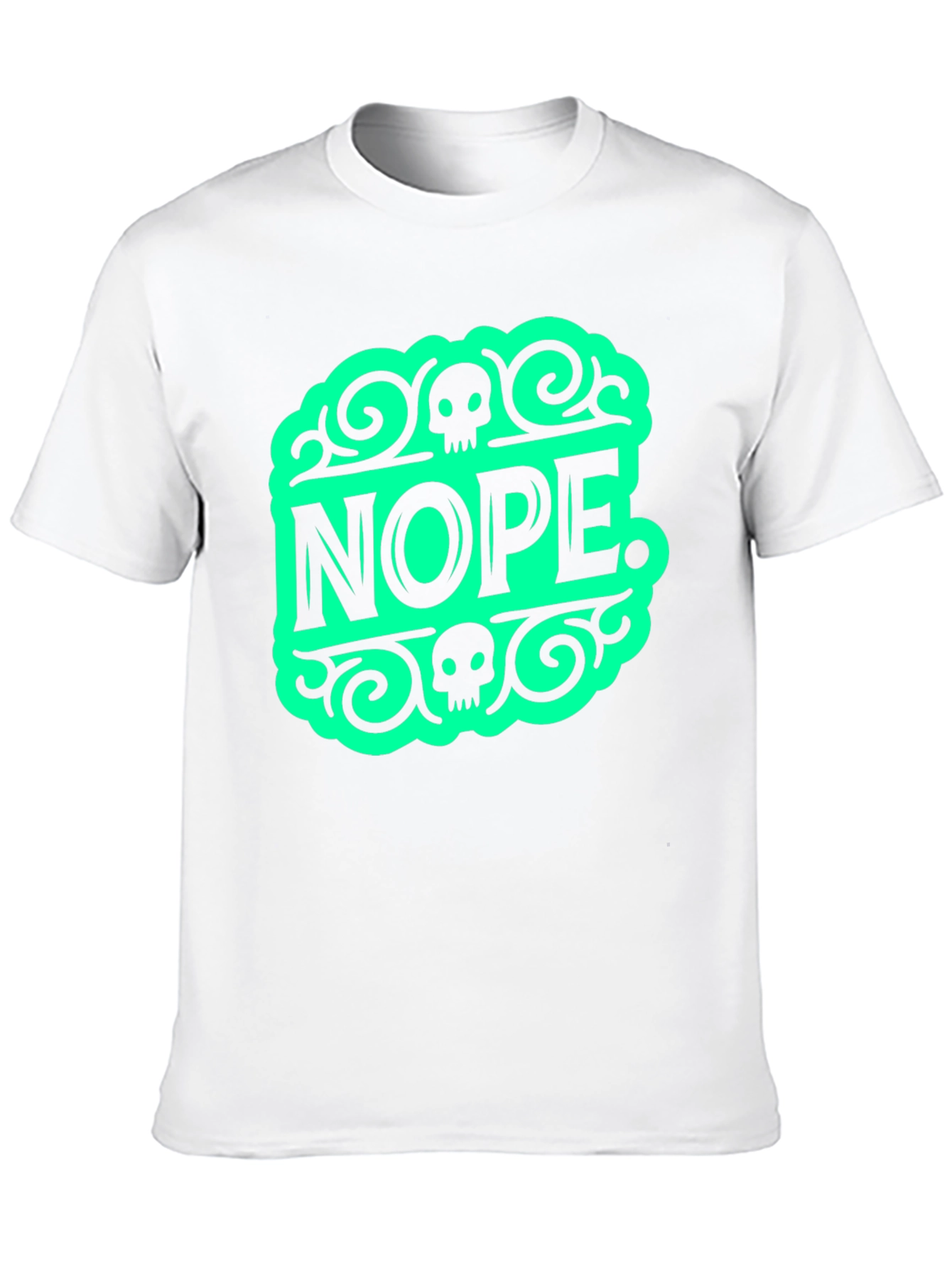 Nope Graphic Tee - Funny Skull Design