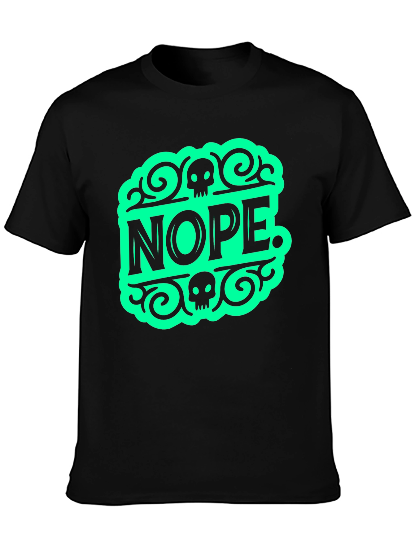 Nope Graphic Tee - Funny Skull Design