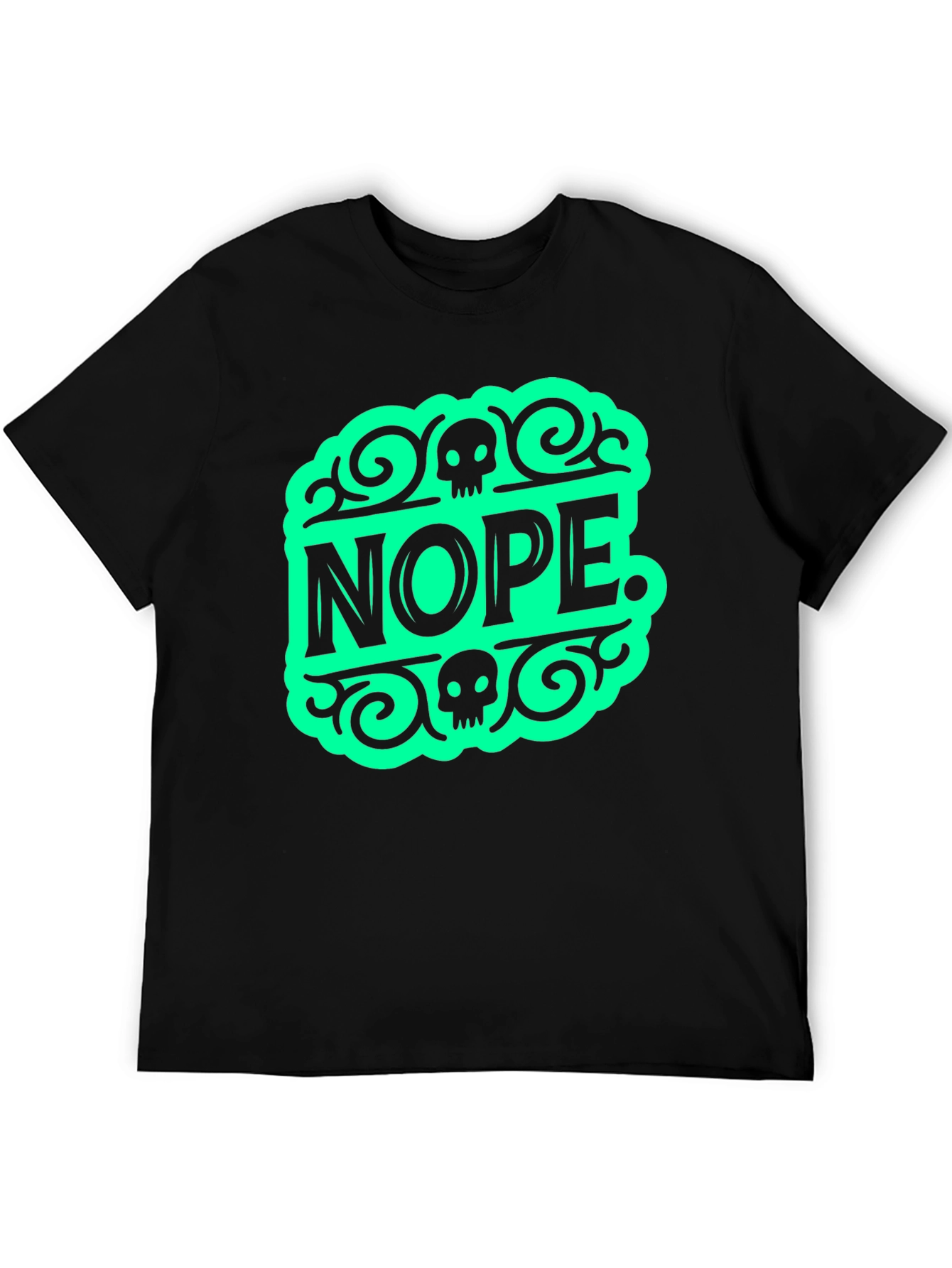 Nope Graphic Tee - Funny Skull Design