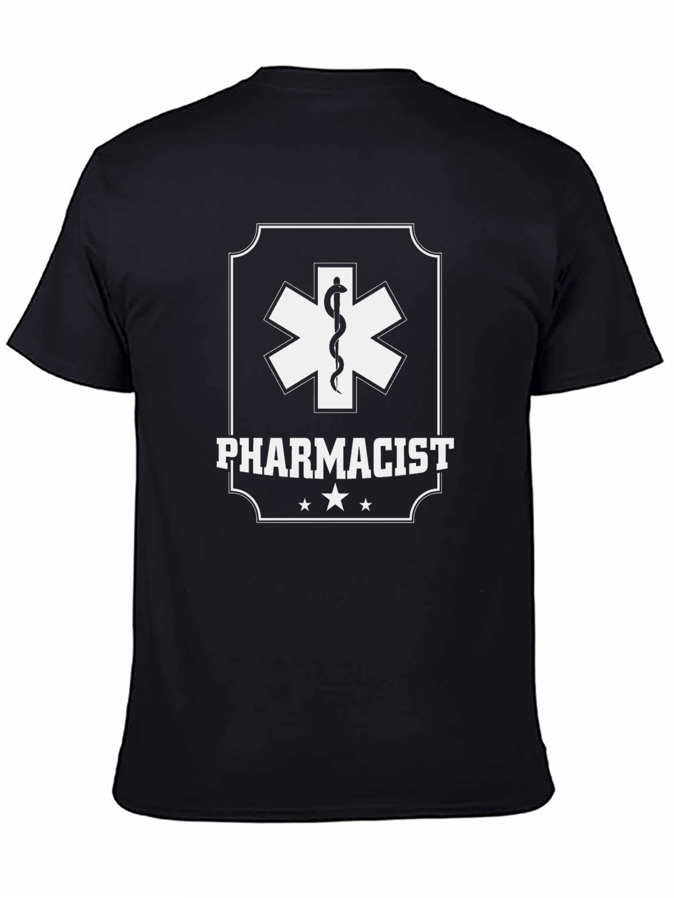 Pharmacist T-Shirt with Medical Symbol - Black