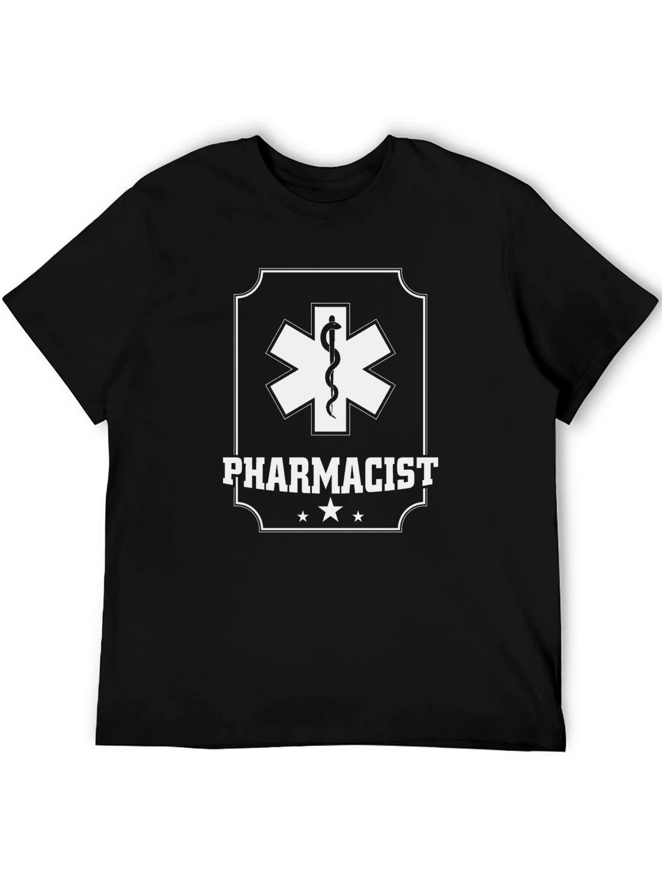 Pharmacist T-Shirt with Medical Symbol - Black