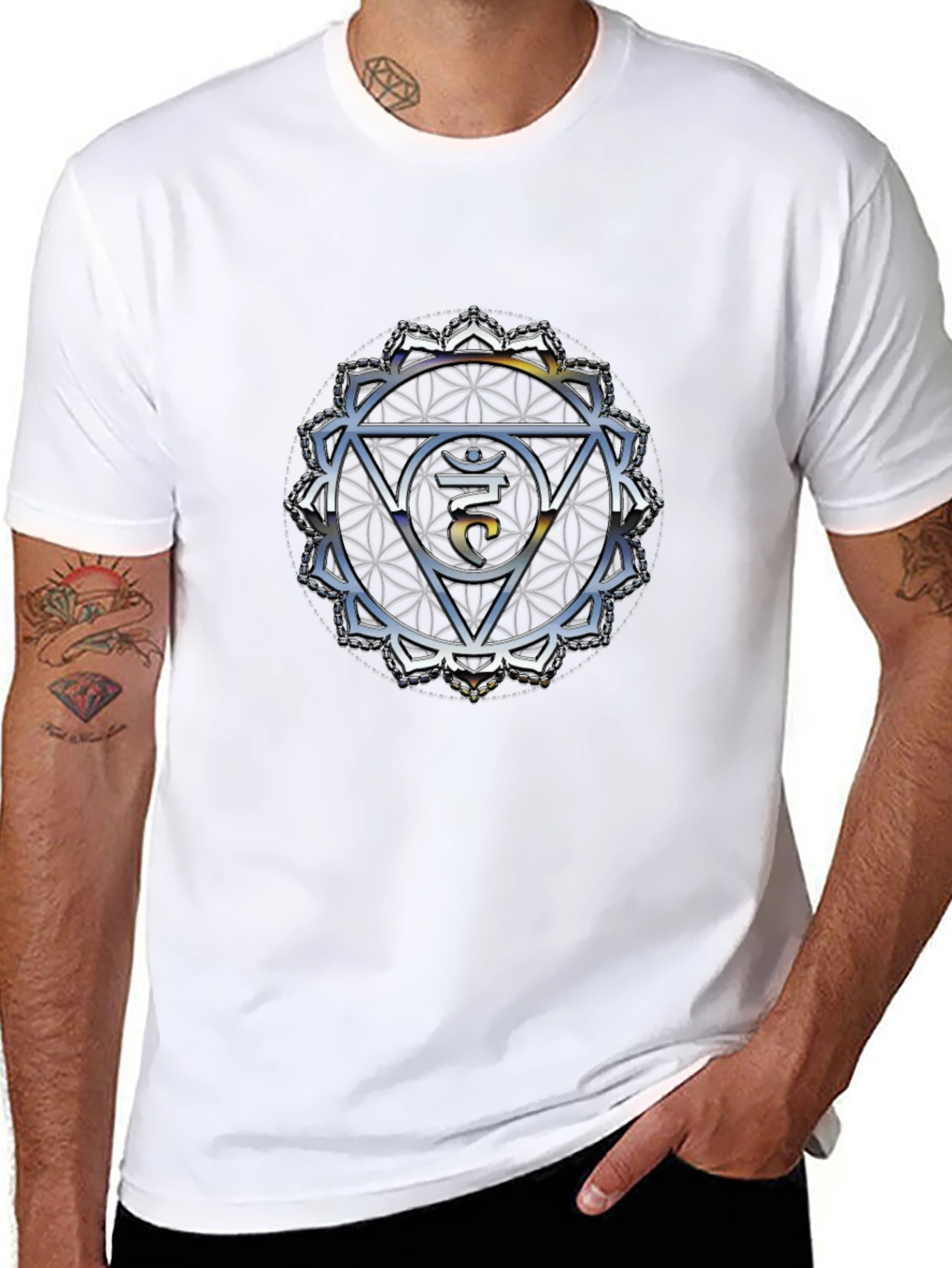 Crown Chakra T-Shirt - Spiritual Om Design