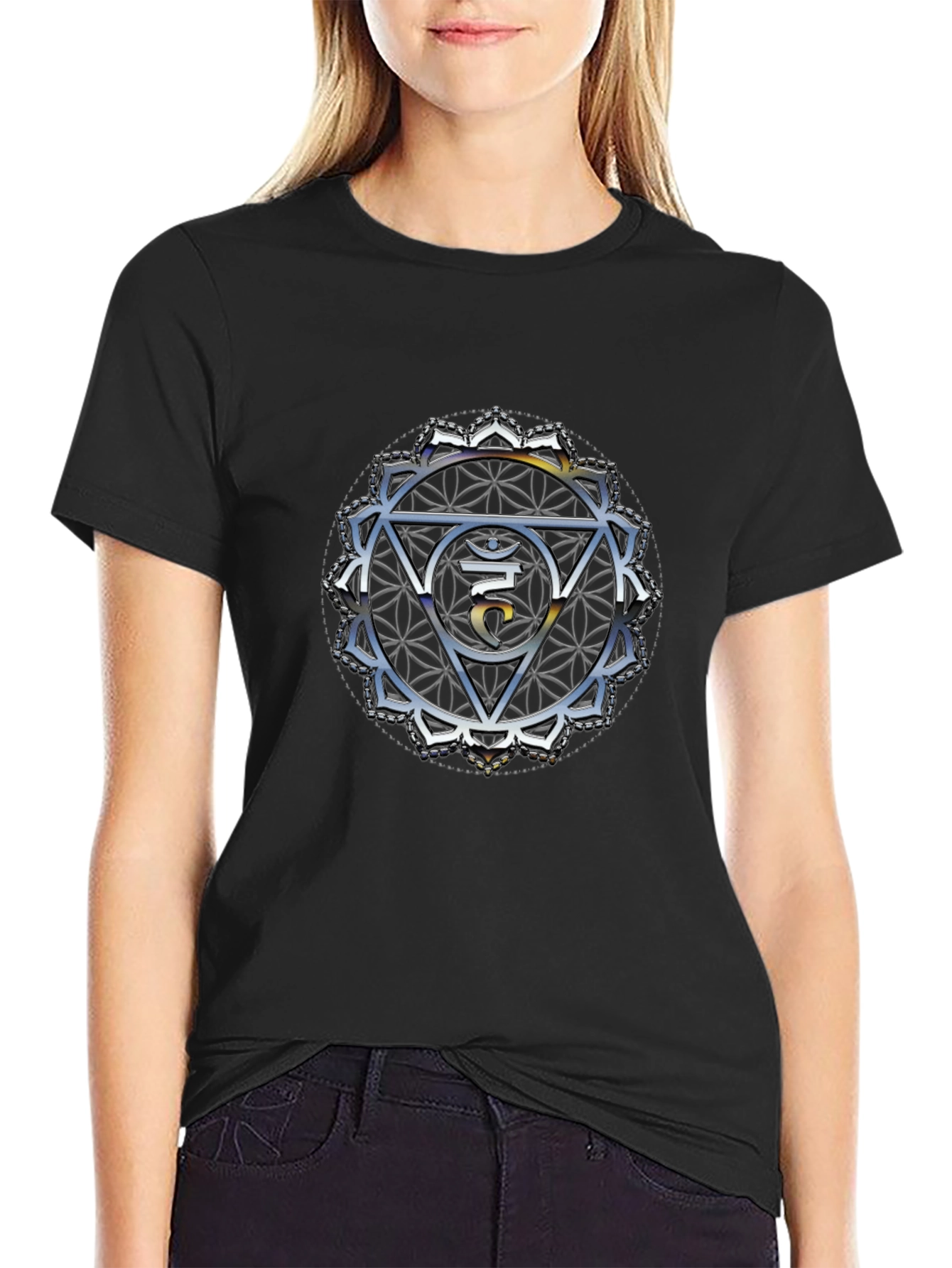 Crown Chakra T-Shirt - Spiritual Om Design