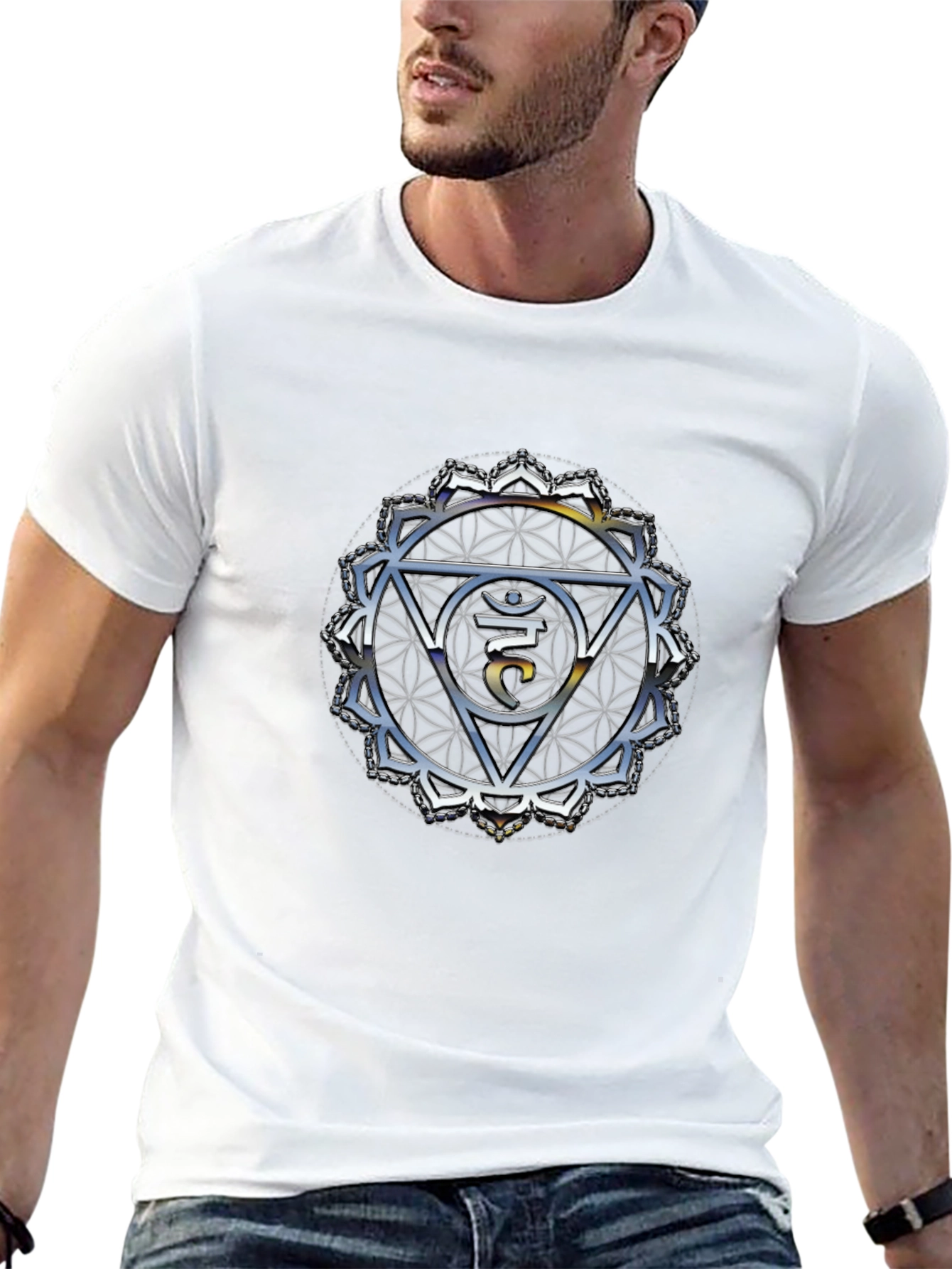 Crown Chakra T-Shirt - Spiritual Om Design