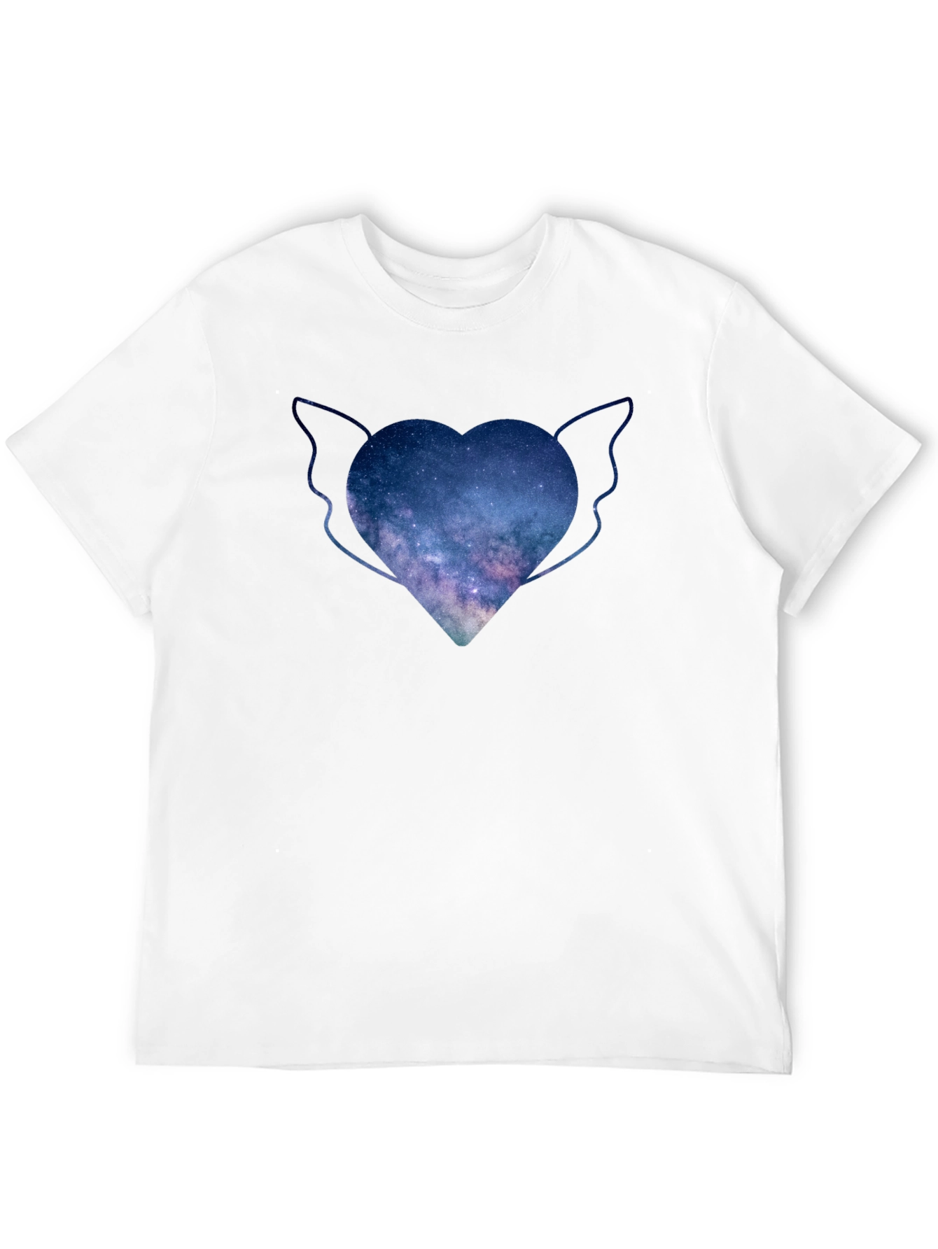 Celestial Heart Wings Tee - Galaxy Design
