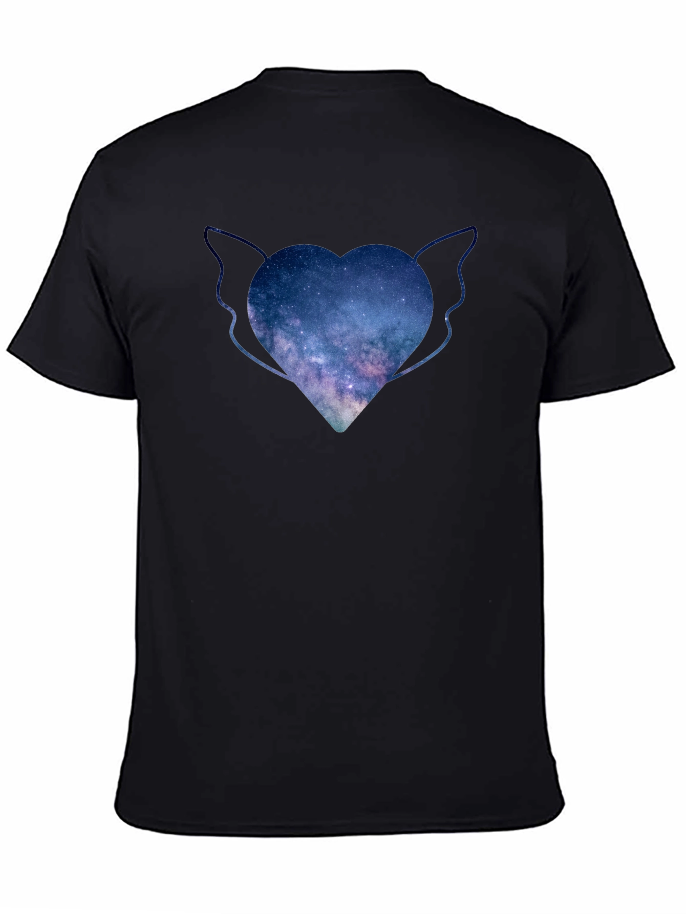 Celestial Heart Wings Tee - Galaxy Design