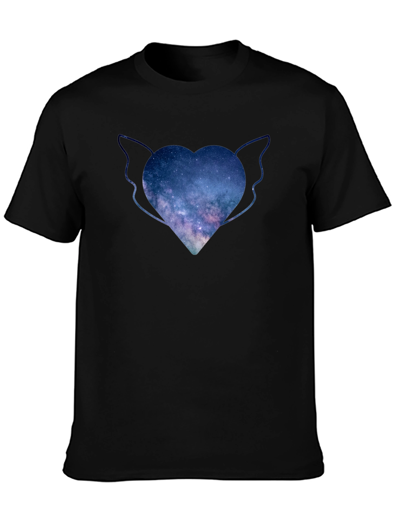 Celestial Heart Wings Tee - Galaxy Design