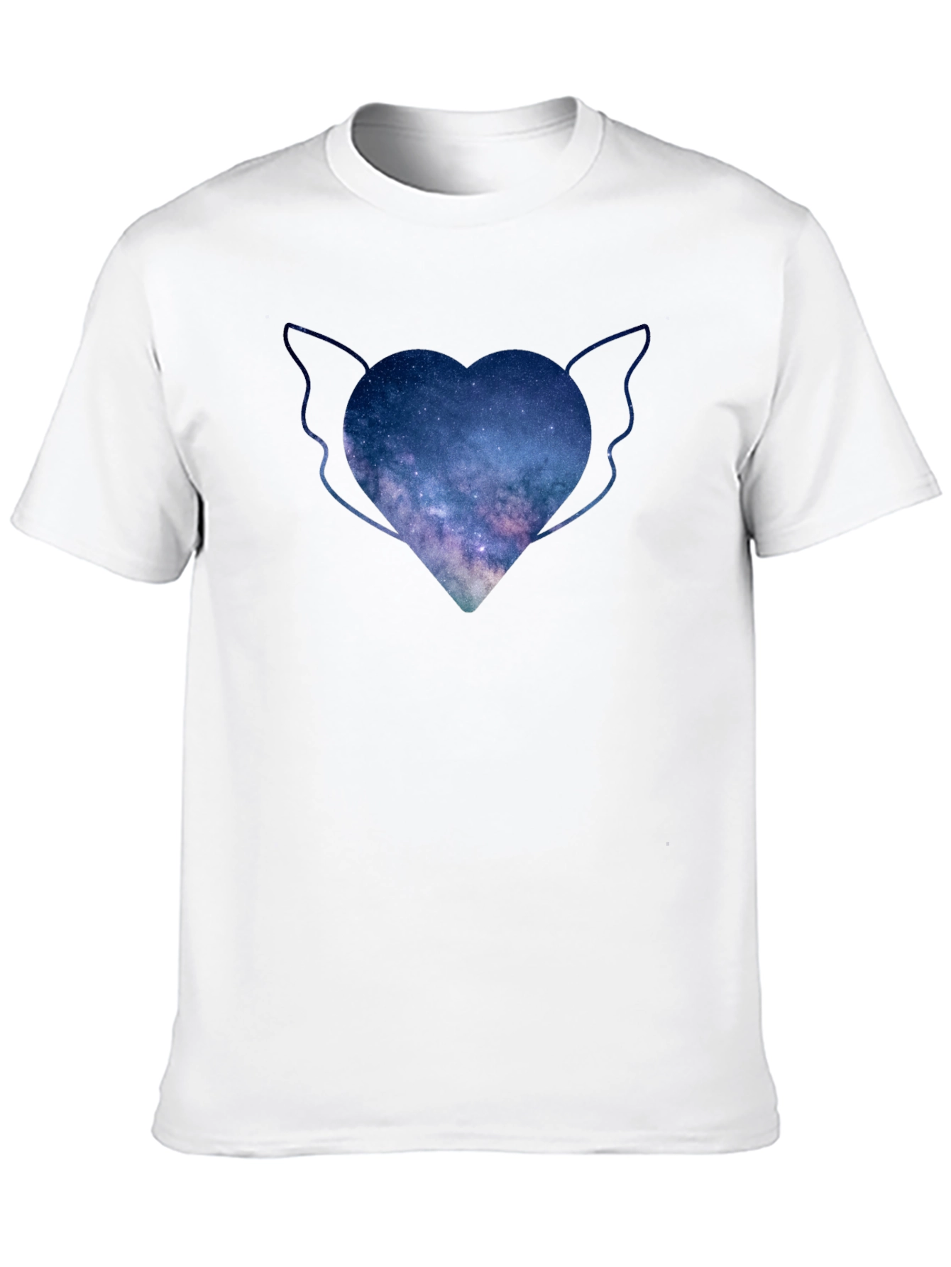 Celestial Heart Wings Tee - Galaxy Design