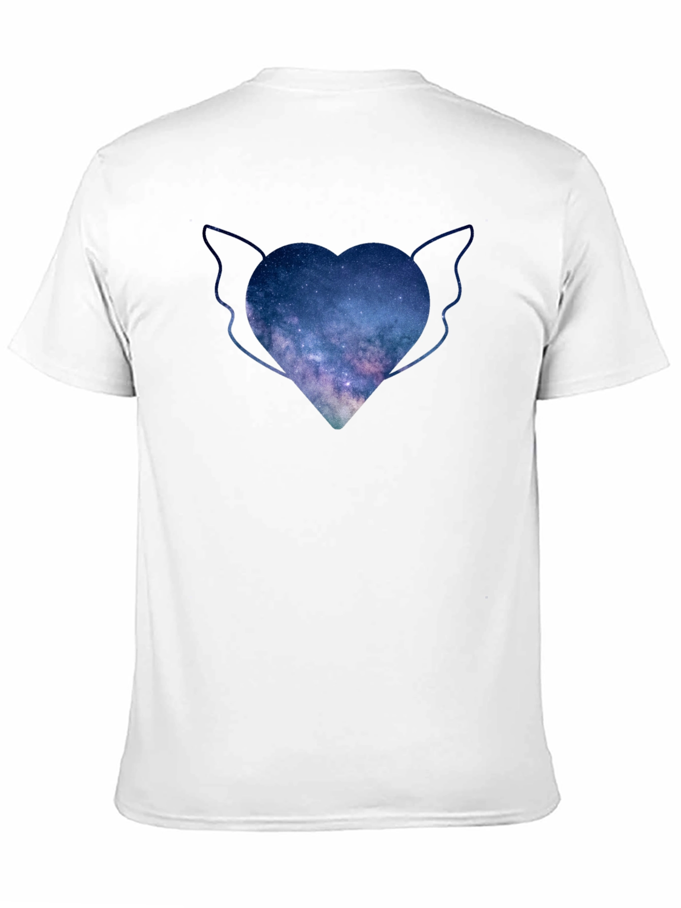 Celestial Heart Wings Tee - Galaxy Design