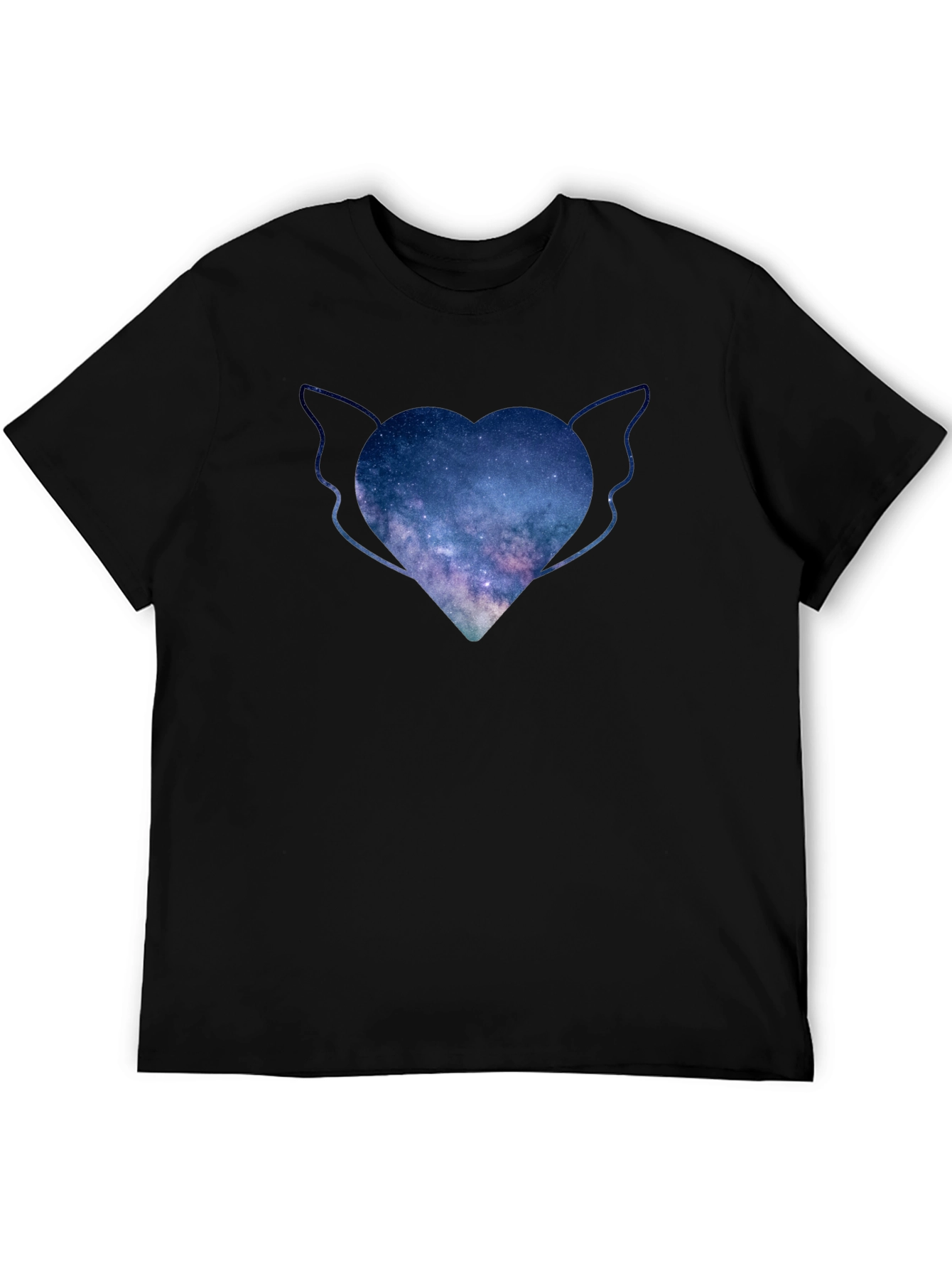 Celestial Heart Wings Tee - Galaxy Design