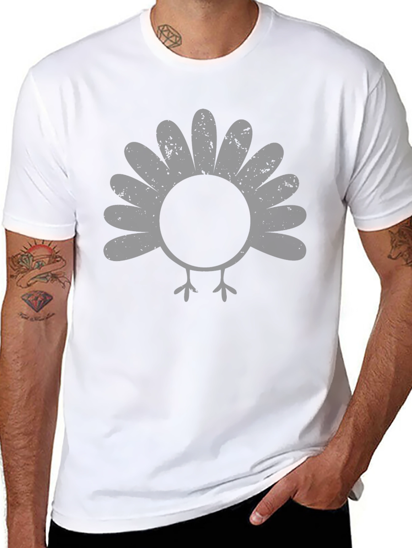 Thanksgiving Turkey Graphic Tee - Black T-Shirt