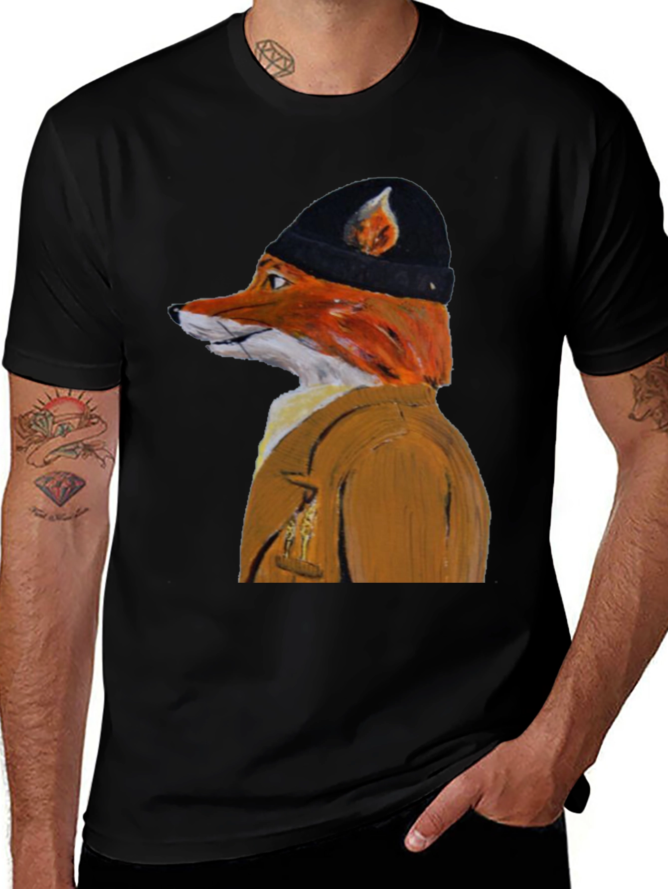 Fox in Clothes Graphic T-Shirt