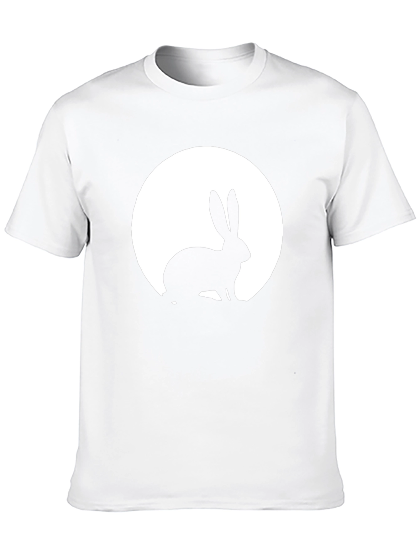 Rabbit Moon Graphic Tee - Black Cotton T-Shirt