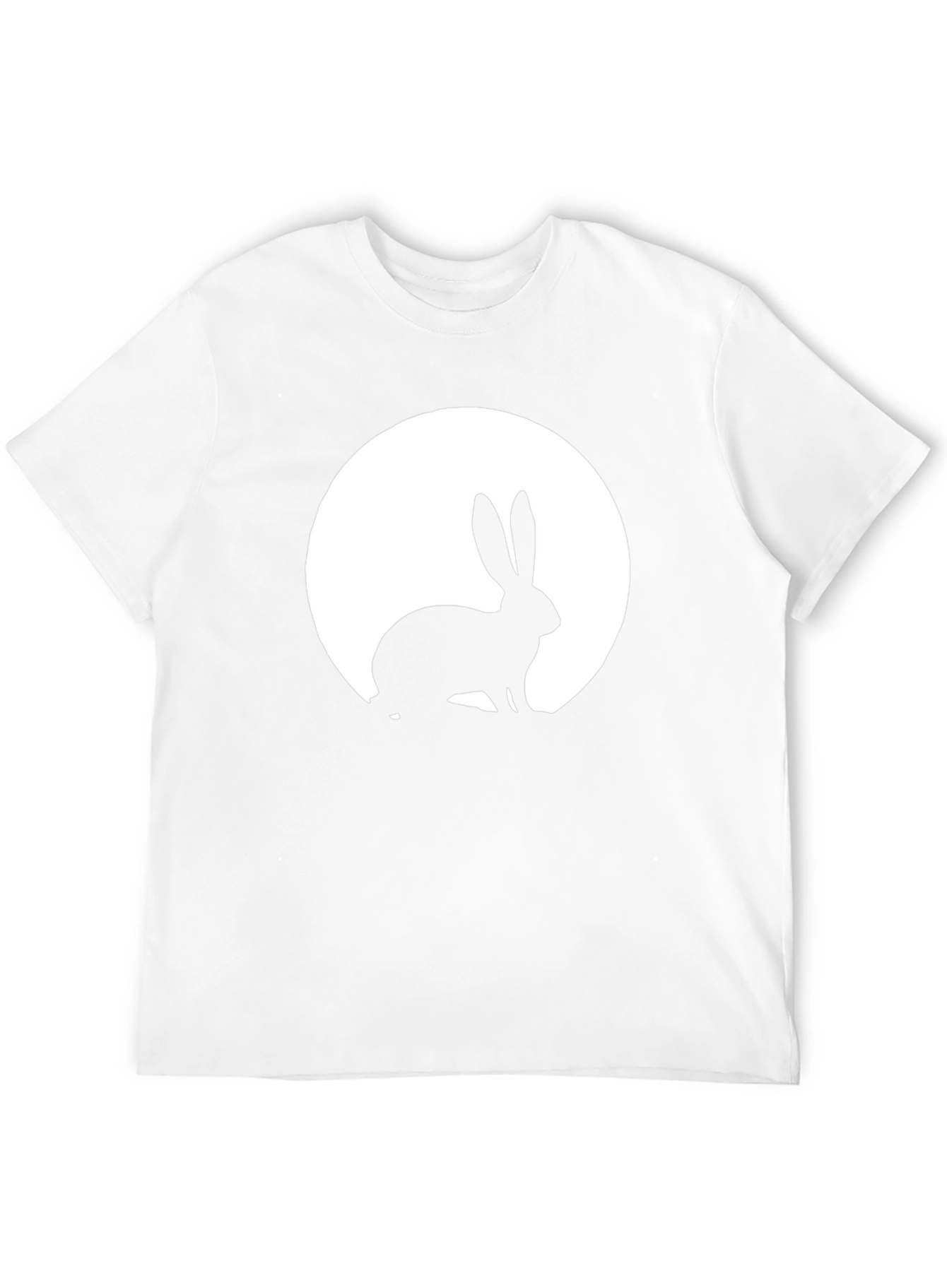 Rabbit Moon Graphic Tee - Black Cotton T-Shirt