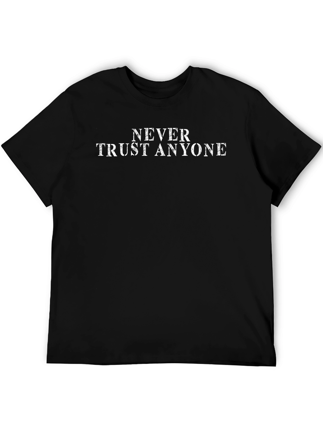 Never Trust Anyone Graphic Tee - Mens Black T-Shirt