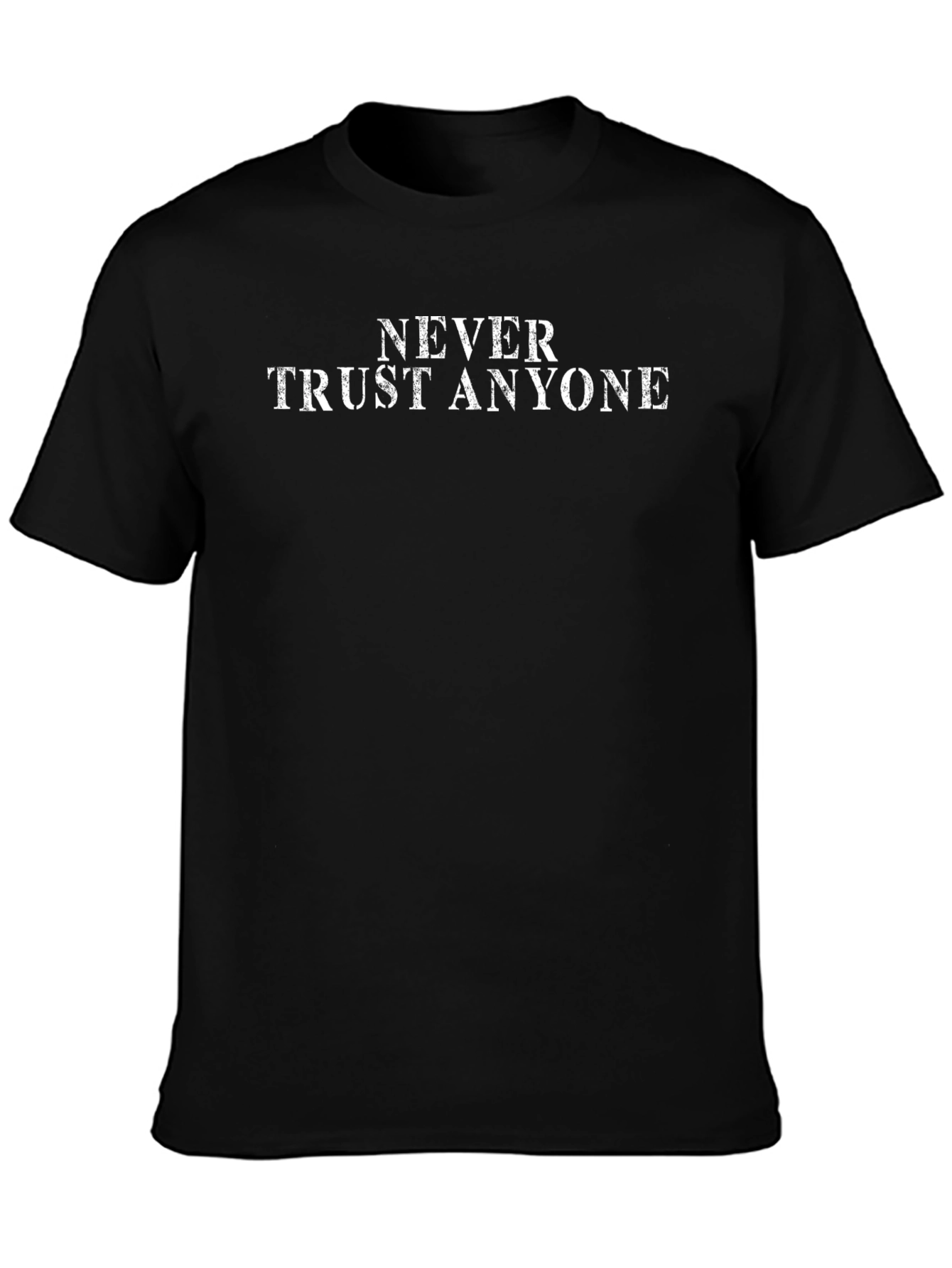 Never Trust Anyone Graphic Tee - Mens Black T-Shirt