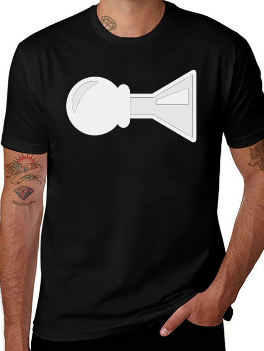 Novelty Cartoon Bulb & Horn Graphic Tee - Black