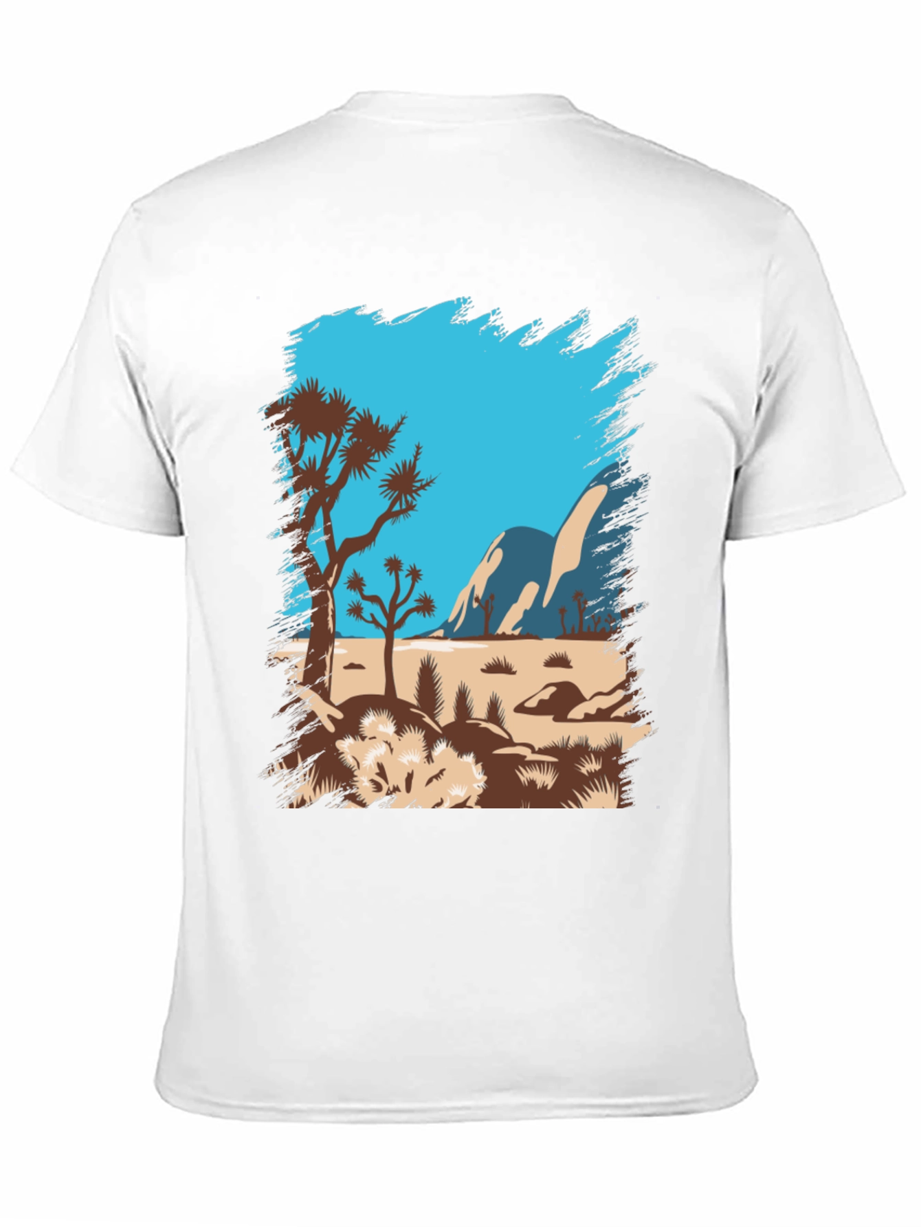 Desert Scene Graphic Tee - Black Cotton T-Shirt