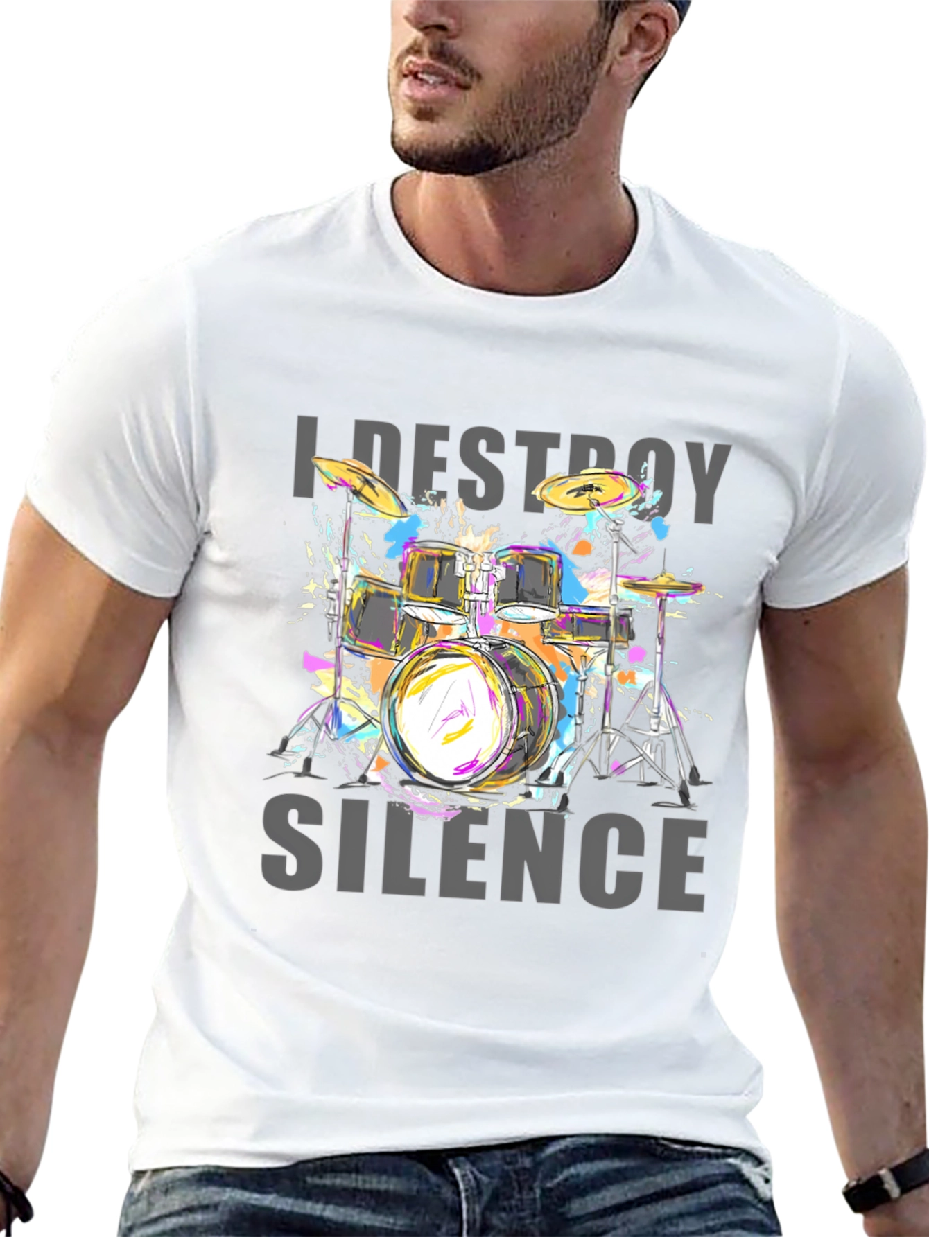 I Destroy Silence Drum Set Graphic Tee