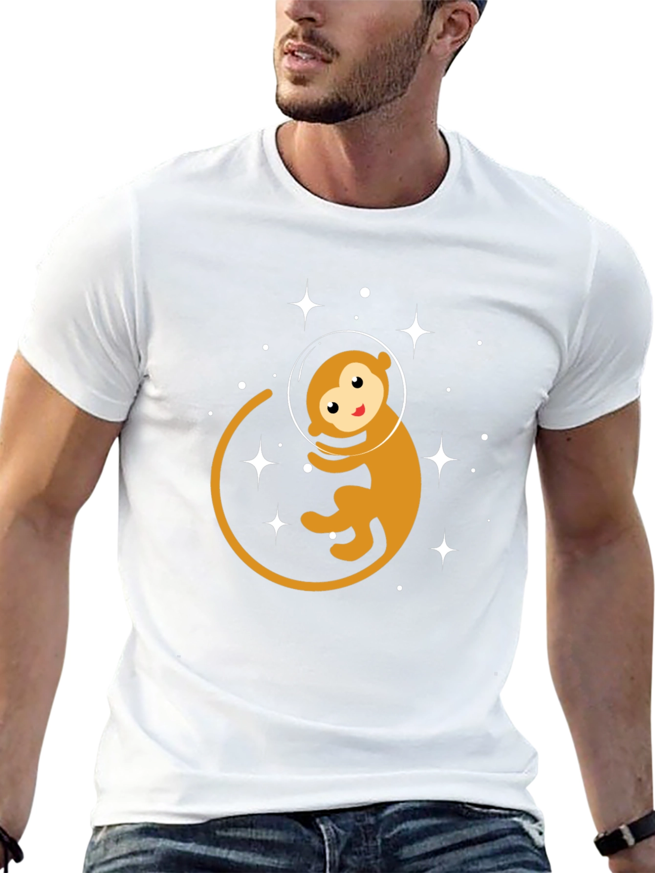 Monkey Astronaut Graphic T-Shirt