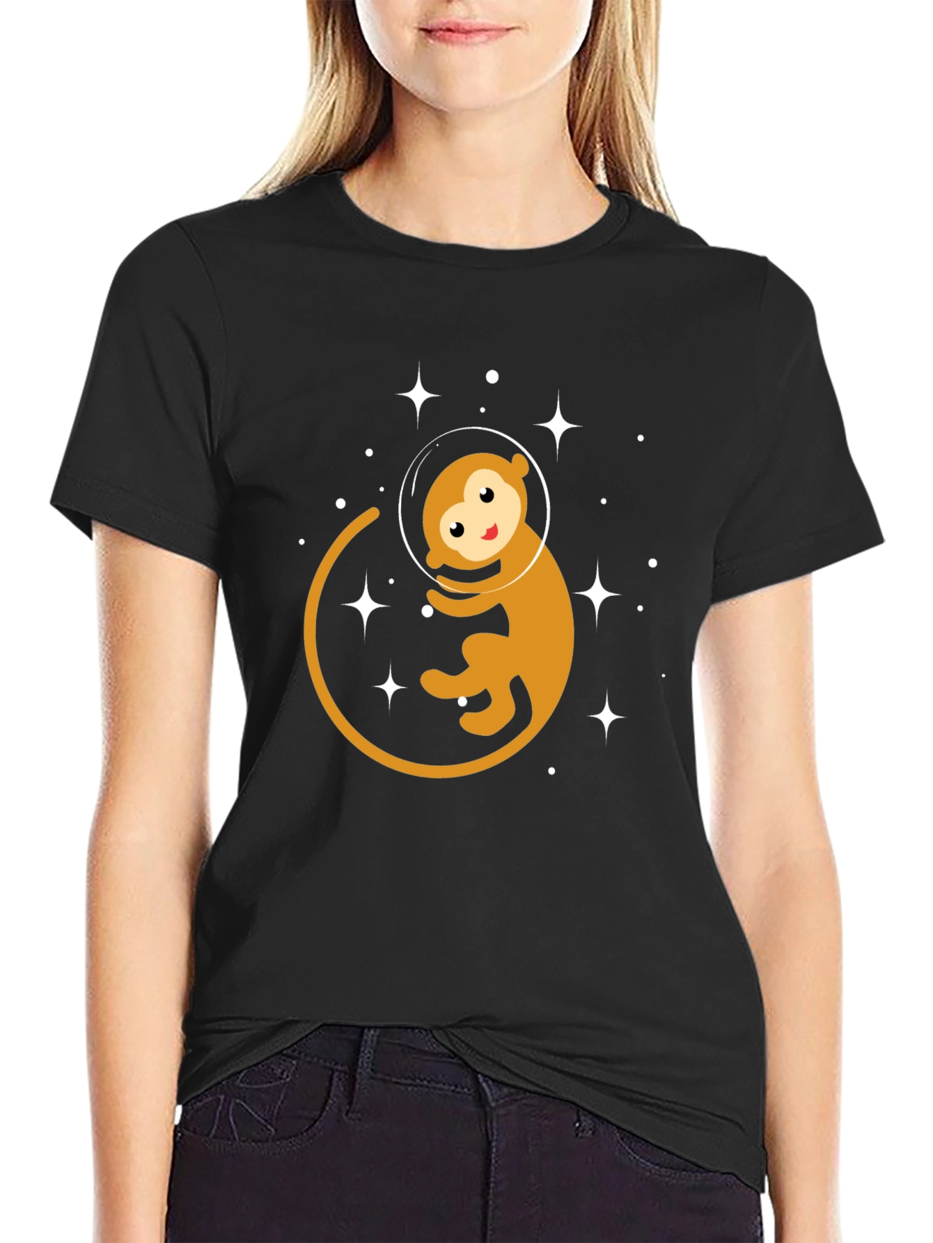 Monkey Astronaut Graphic T-Shirt