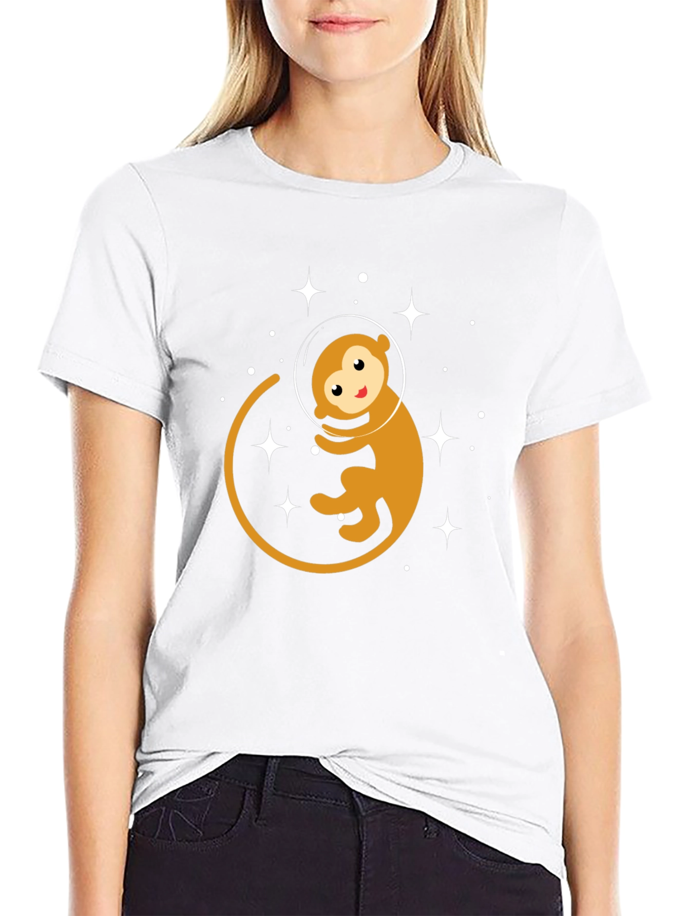 Monkey Astronaut Graphic T-Shirt