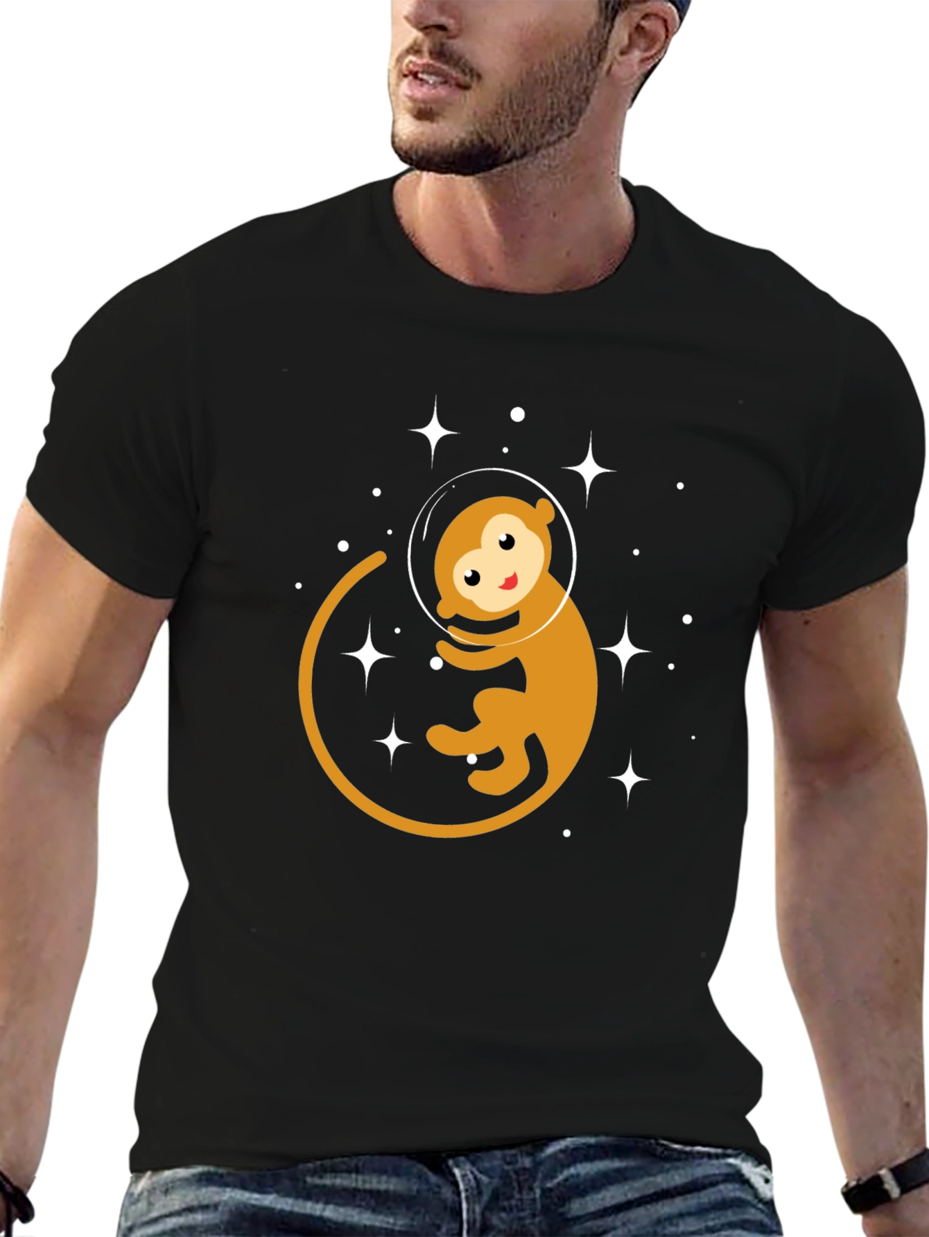 Monkey Astronaut Graphic T-Shirt