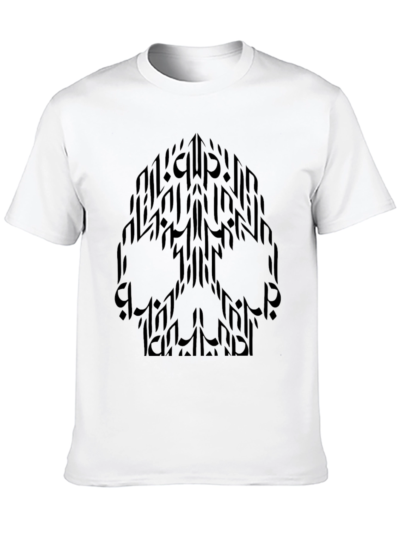 Abstract Skull Graphic Black T-Shirt