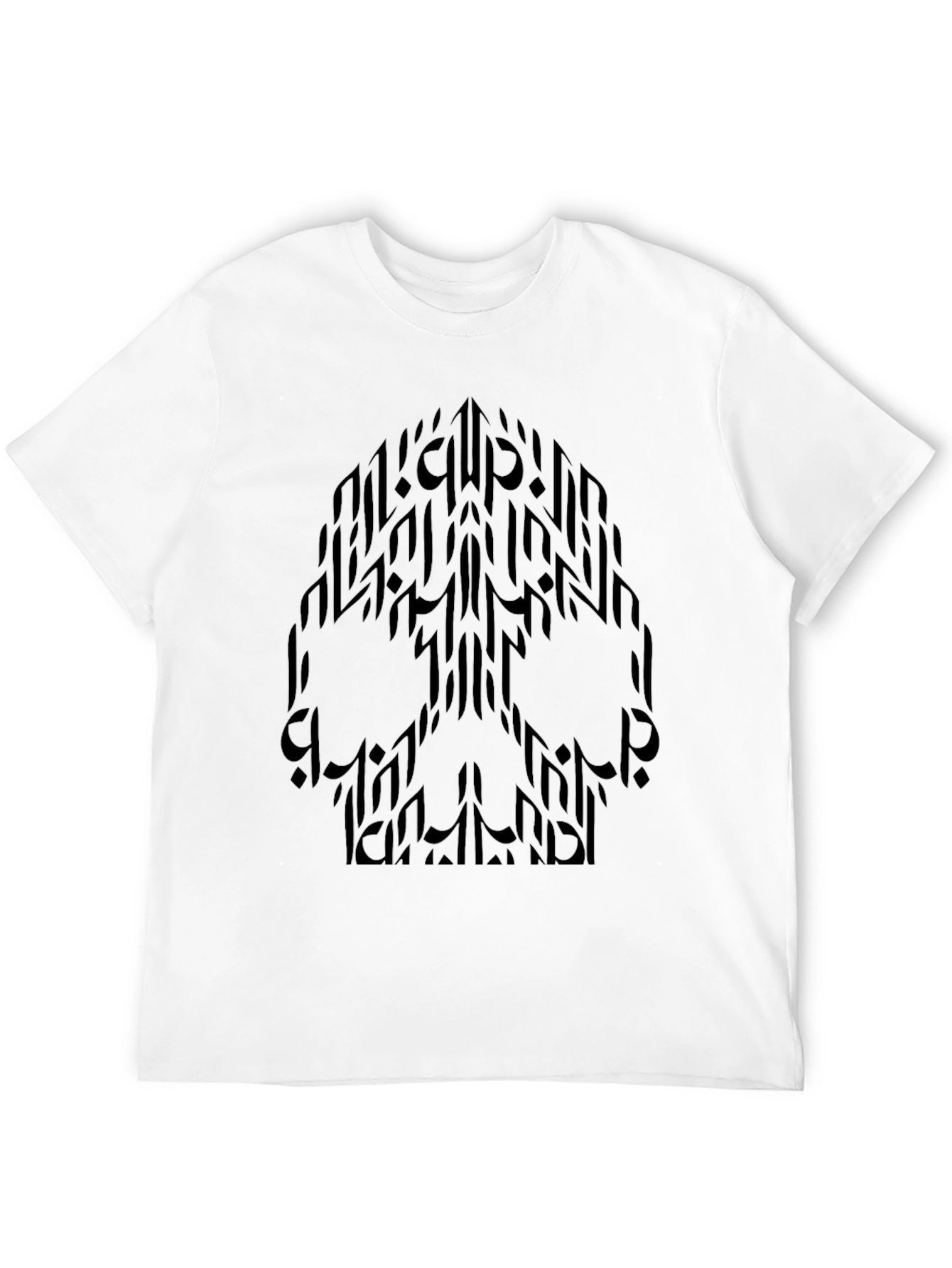 Abstract Skull Graphic Black T-Shirt